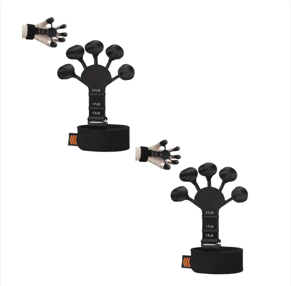 5 Finger Silicone Wrist and Finger Exerciser - Hand Therapy & Strength Training for Gamers, Musicians & Office Workers (Set of 2)