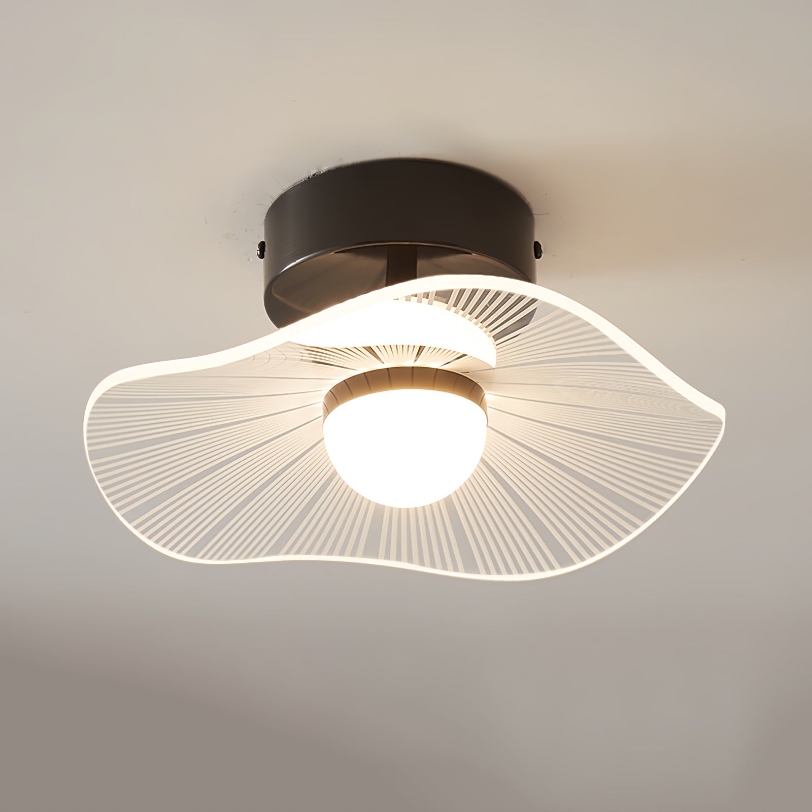Modern Acrylic Lotus Leaf Ceiling Light Fixture - Elegant Floral Design for Bedroom, Living Room & Dining Room Lighting - Energy Efficient LED Home Decor