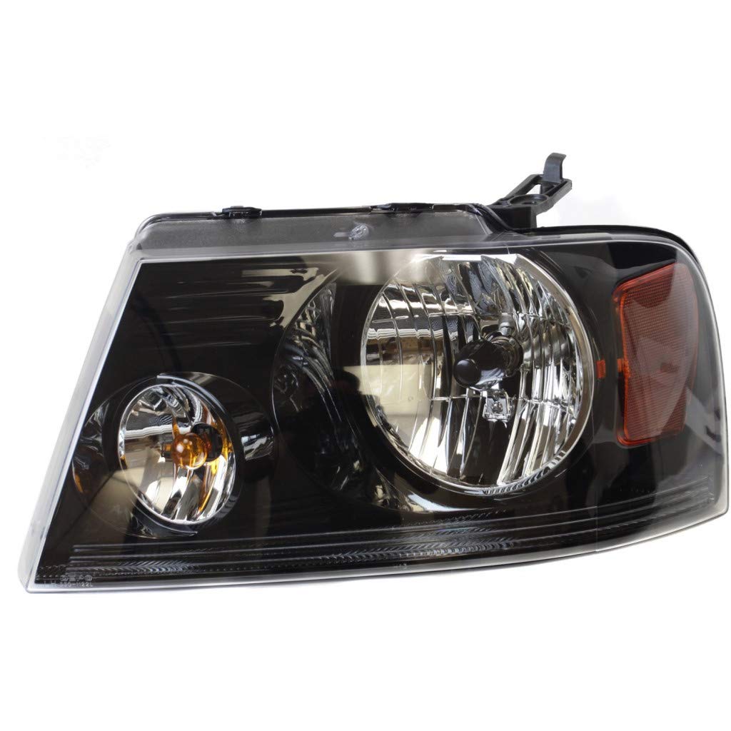 2006-2008 Ford F-150 Driver Side Headlight Assembly - Blacked Out Halogen Replacement for Harley Davidson Model (CAPA FO2502247) | Perfect for Night Driving & Off-Road Adventures