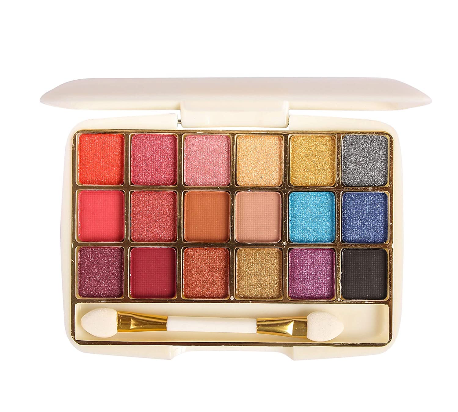 Adbeni 18-Color Mini Eyeshadow Palette & Green Tea Natural Pressed Powder - Vegan, Cruelty-Free Makeup Set (Pack of 2) for Everyday Wear, Travel & Professional Makeup Looks