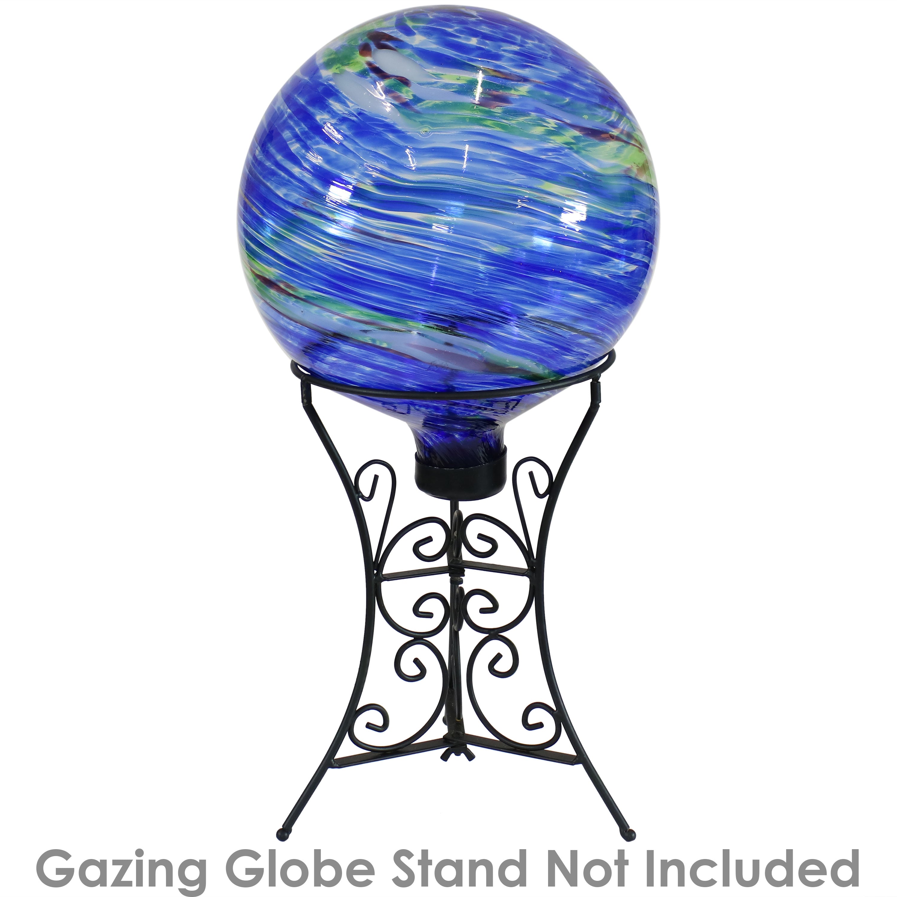 Sunnydaze 10-Inch Outdoor Glass Gazing Globe - Reflective Garden Decor for Patio, Yard & Landscaping - Perfect for Meditation Spaces & Zen Gardens