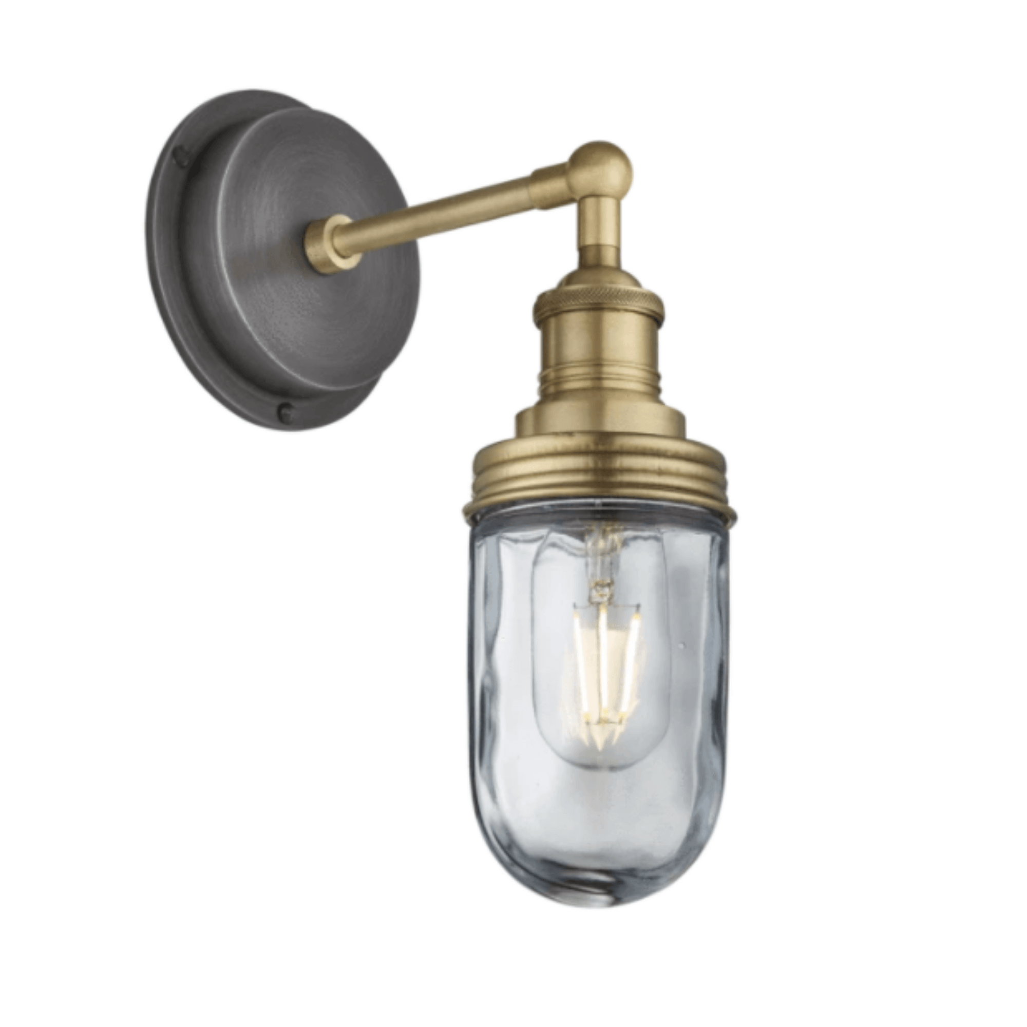Brooklyn Outdoor IP65 Wall Light in Pewter, Copper & Brass - Weatherproof Exterior Lighting for Patio, Garden & Porch
