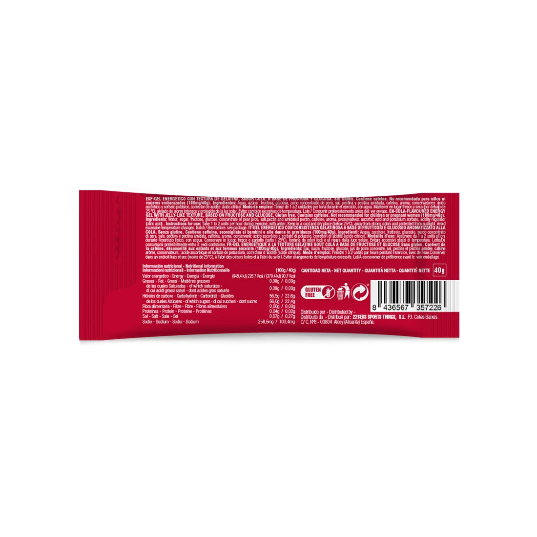 226ERS Hydra Jelly 40g - Energy Gel for Running, Cycling & Endurance Sports - Fast-Acting Cola Flavor Electrolyte Supplement for Athletes (Perfect for Marathon Training, Triathlons & Long-Distance Workouts)