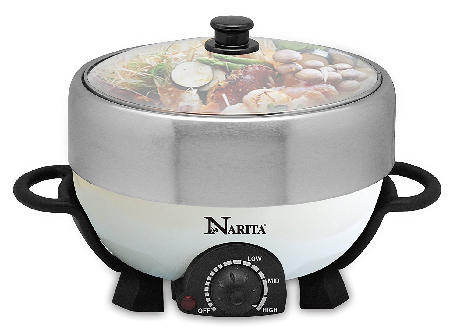 C&H Multi-Functional Hot Pot Cooker with Non-Stick Grill Pan - Electric Shabu Shabu Pot for Korean BBQ, Fondue & Family Gatherings - Perfect for Home Cooking & Party Entertaining