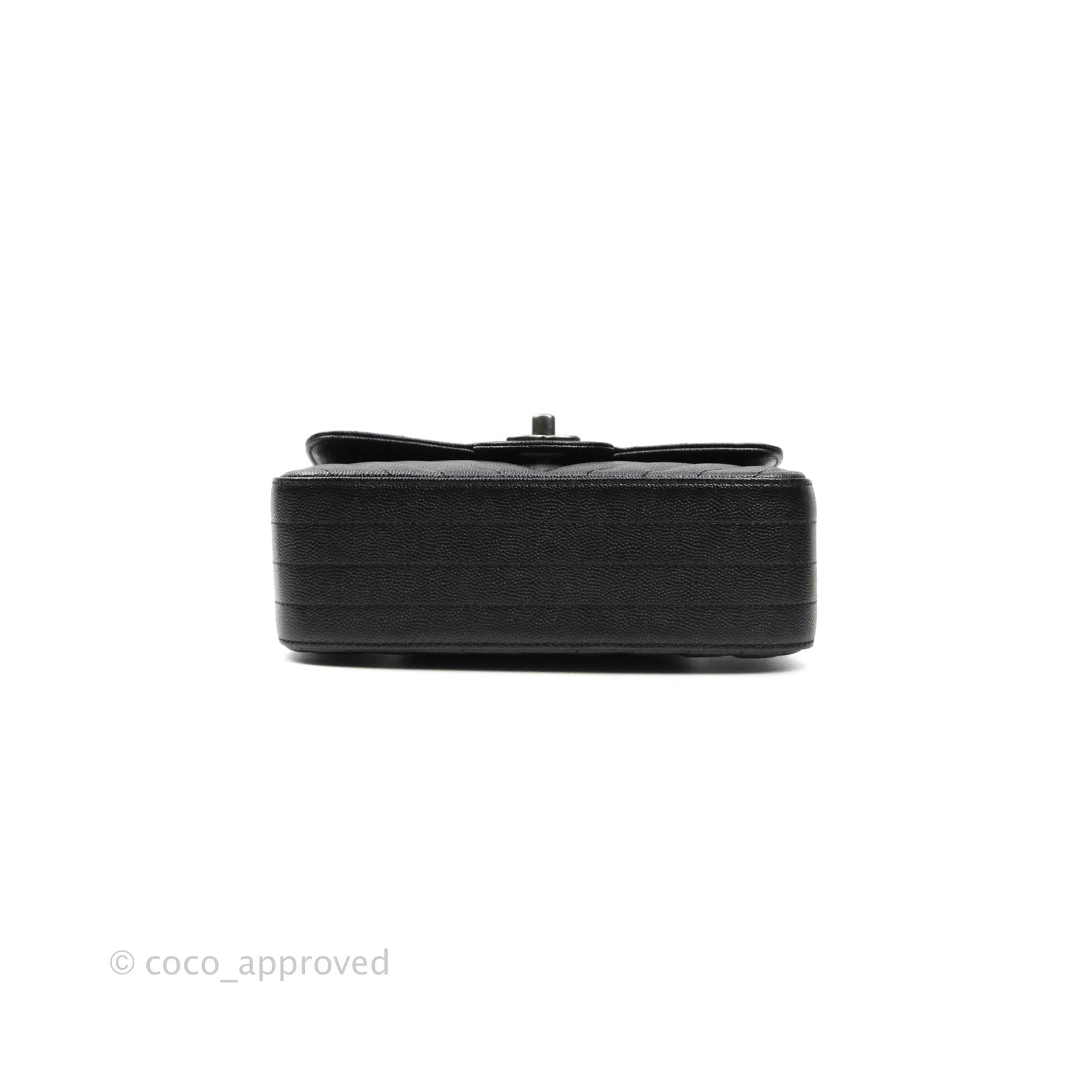 Chanel Chevron Mini Rectangular Flap Bag in Iridescent Black Caviar Leather with Ruthenium Hardware - Perfect for Evening Events & Luxury Fashion Accessories
