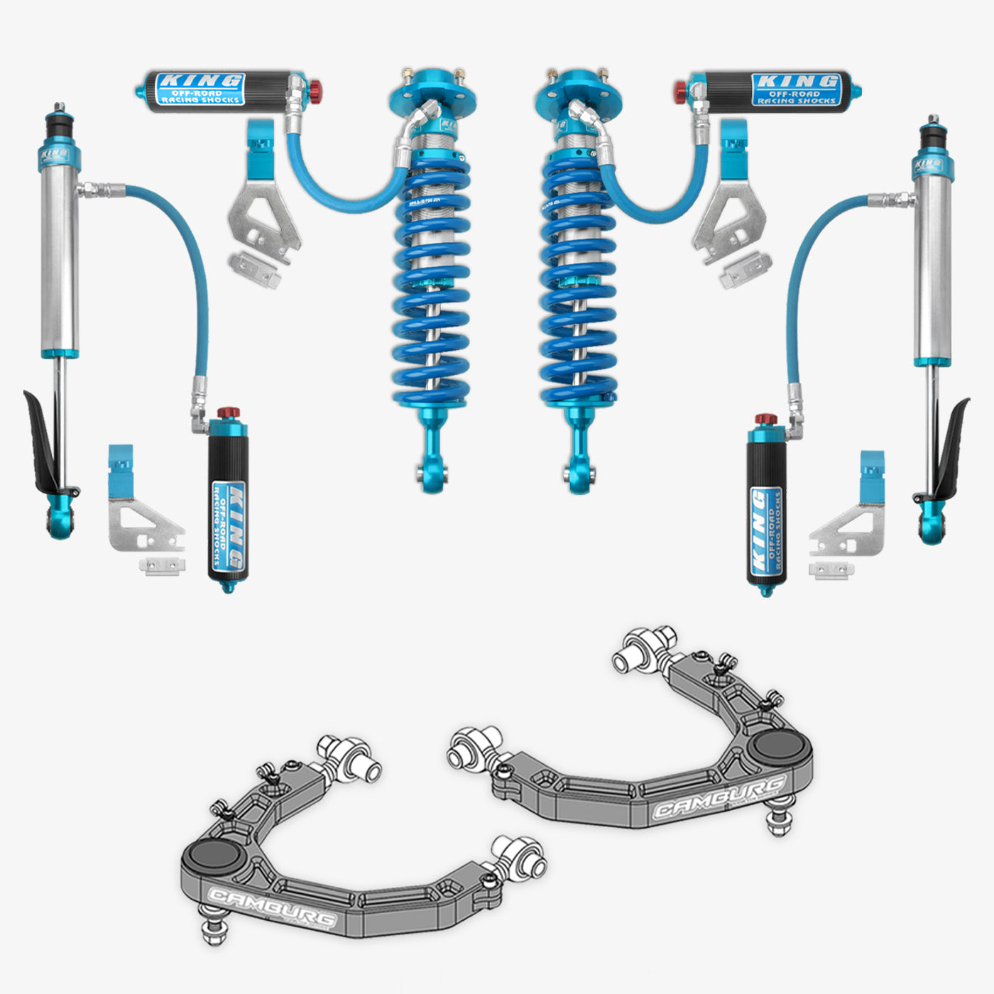 Toyota Tundra King 2.5 RR Coilovers & Rear Shocks with Upper Arms & Trailing Arm Combo Kit for 2022-2025 Models - Off-Road Suspension Upgrade for Enhanced Performance & Durability