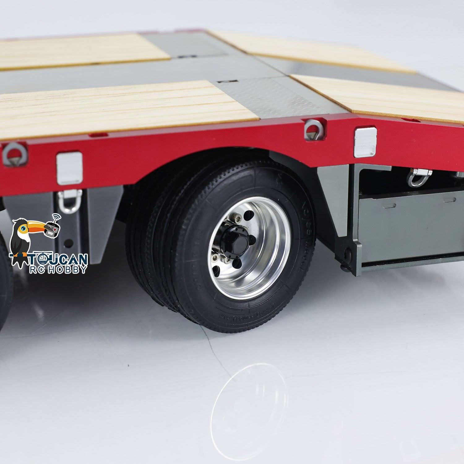 1/14 Scale 3 Axles Extendible Metal Trailer for RC Tractor Truck & Car Models - Assembled & Painted (103x20x8cm) - Perfect for RC Construction Sites, Farm Scenes & Truck Shows