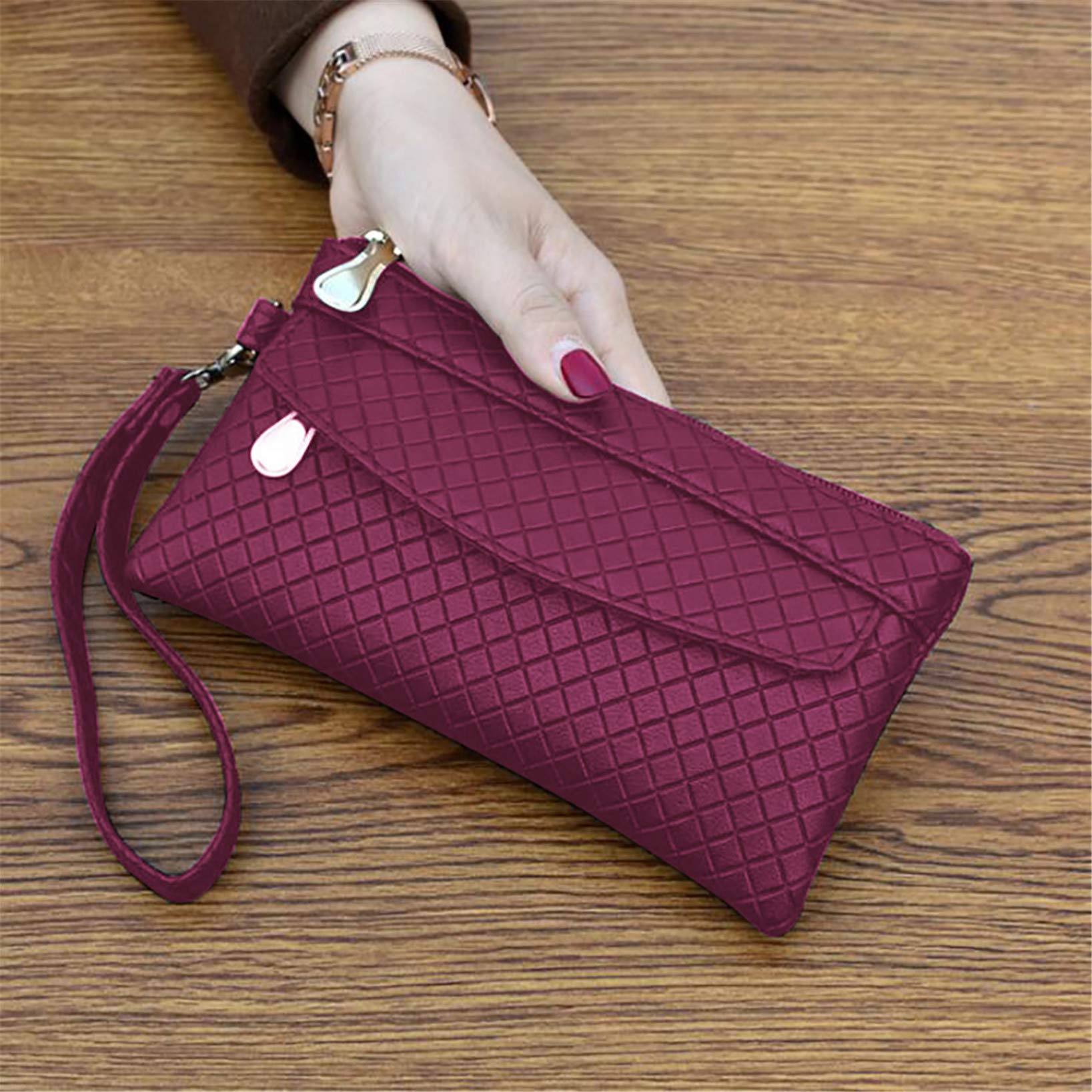 Genuine Leather Women's Clutch Coin Purse with Zip Around Closure - Travel Wallet for Phone, Cards & Cash | Perfect for Everyday Use, Shopping & Travel Accessories