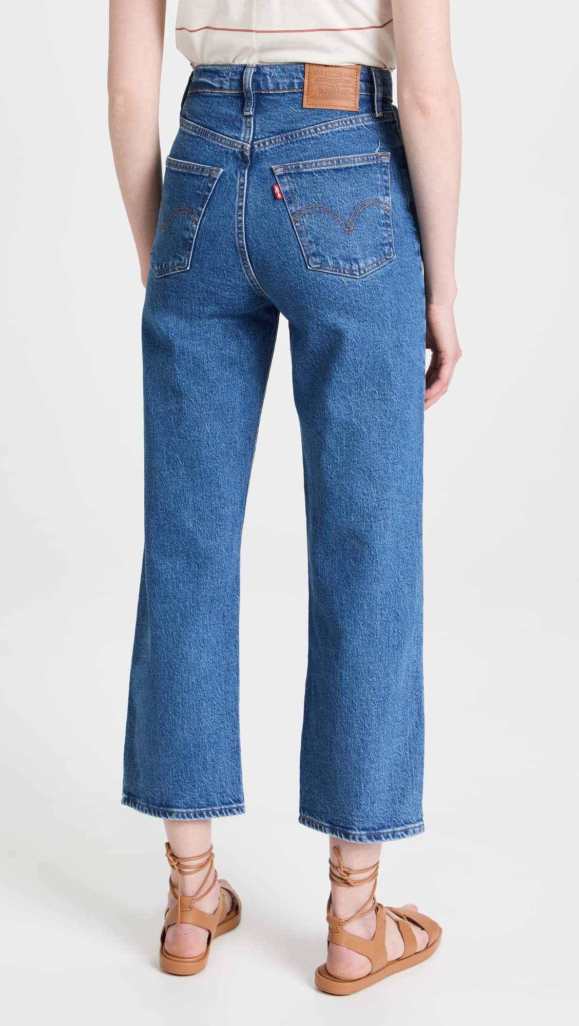 Levi's Women's Premium Ribcage Straight Ankle Jeans - High Waist Slim Fit Denim Pants for Casual Wear & Everyday Style