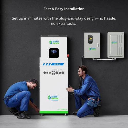 Natures Generator MyGrid 10K Solar Power Kit with 8 x 410W Rigid Solar Panels & Battery Backup - Off-Grid Power Solution for Home, RV, and Emergency Use