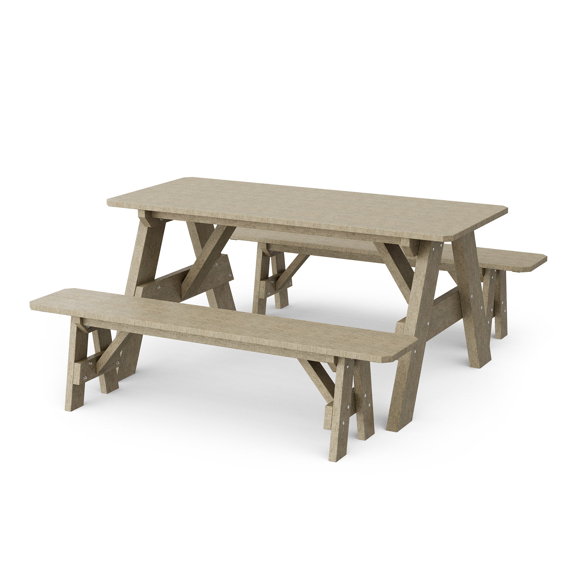 Heritage 72-Inch Outdoor Picnic Table with Detachable Benches - Perfect for Backyard BBQs, Camping & Family Gatherings