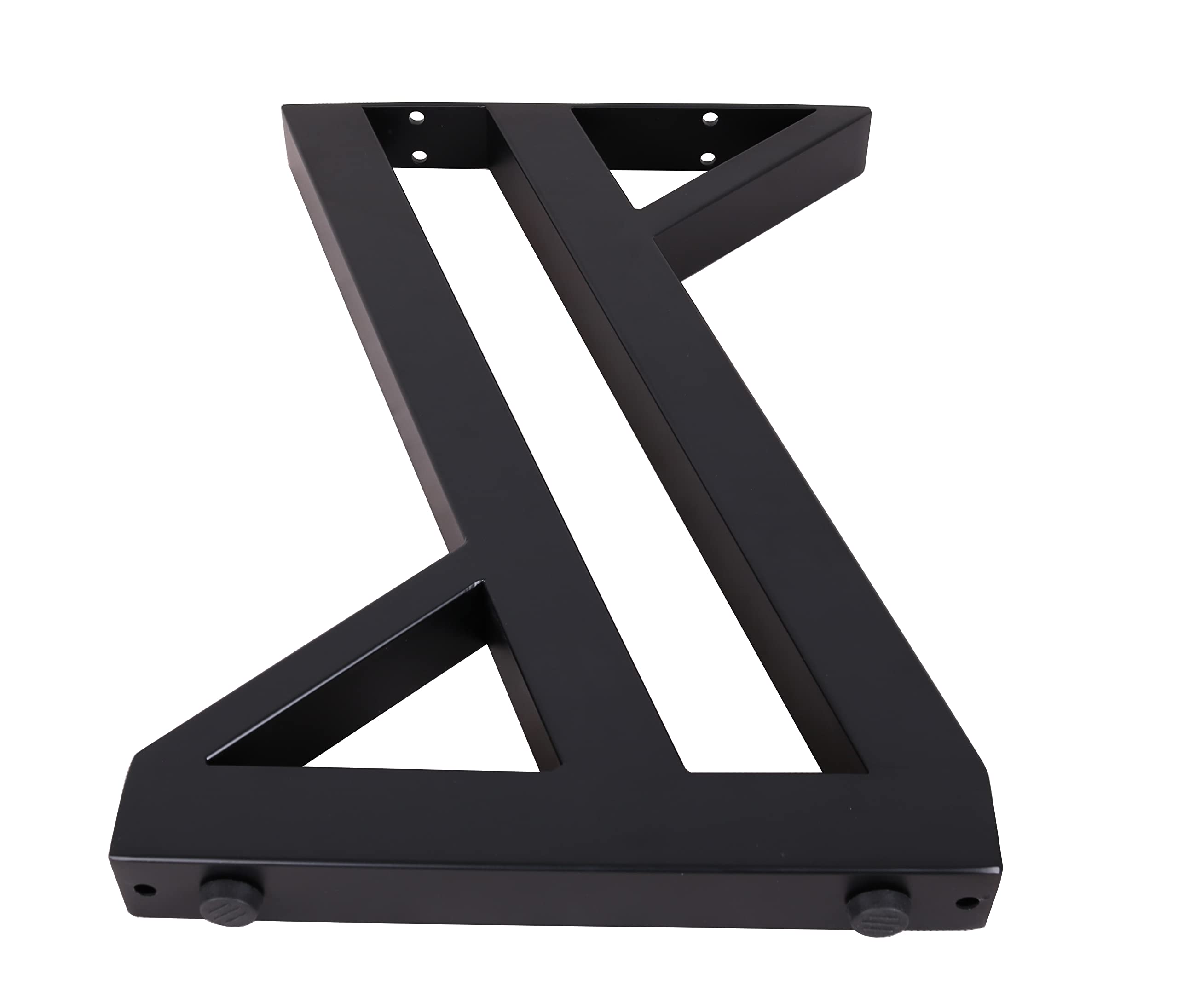 2X 18 Inch Heavy Duty Z-Shaped Steel Table Legs - Black Industrial Bench Legs for Dining Tables, Coffee Tables, Computer Desks & Kitchen Furniture - Perfect for Modern Farmhouse, Industrial & Rustic Decor Styles