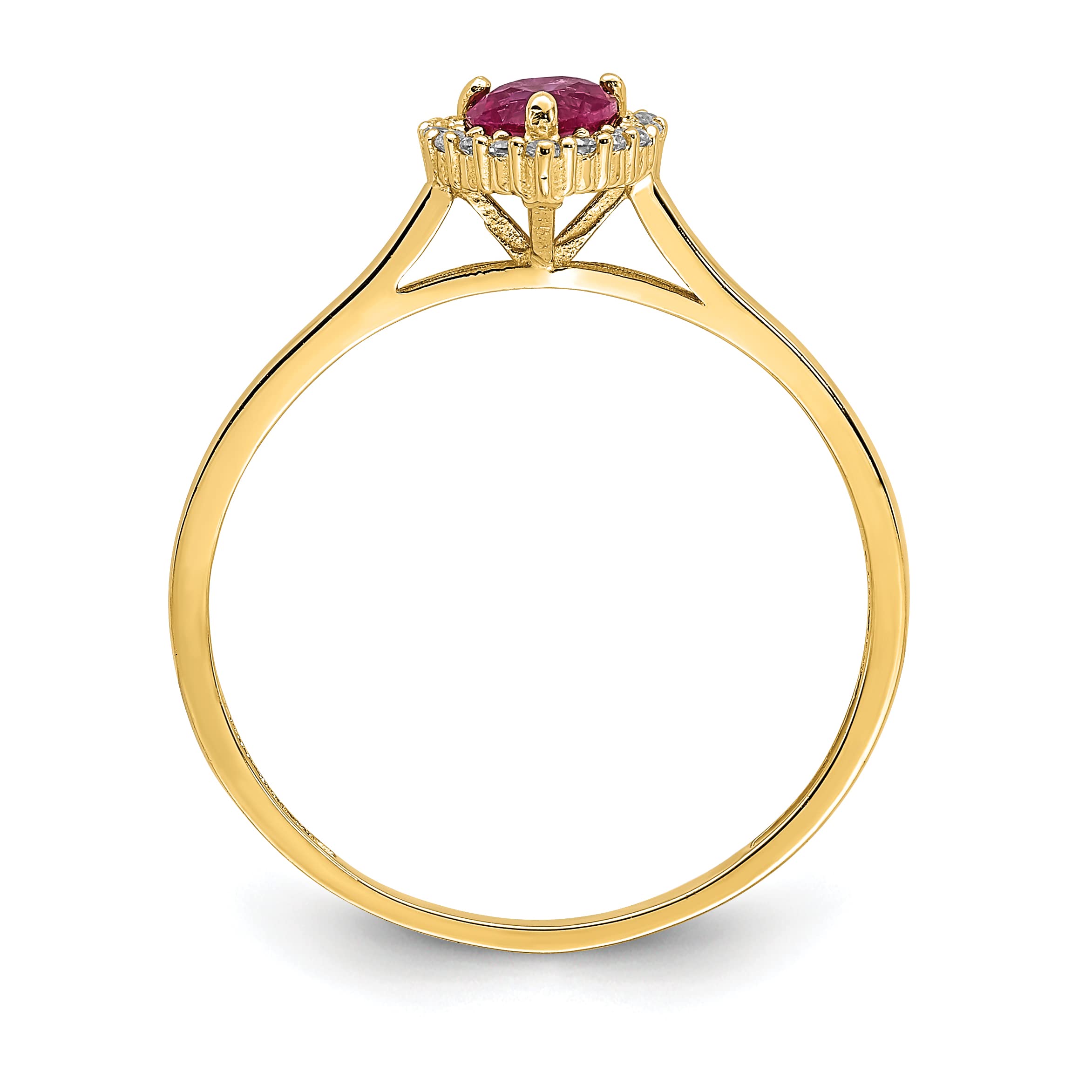 14K Yellow Gold Heart Pink & Clear Cubic Zirconia Ring - Size 7.0 | Elegant Jewelry for Valentine's Day, Anniversary & Romantic Gifts
