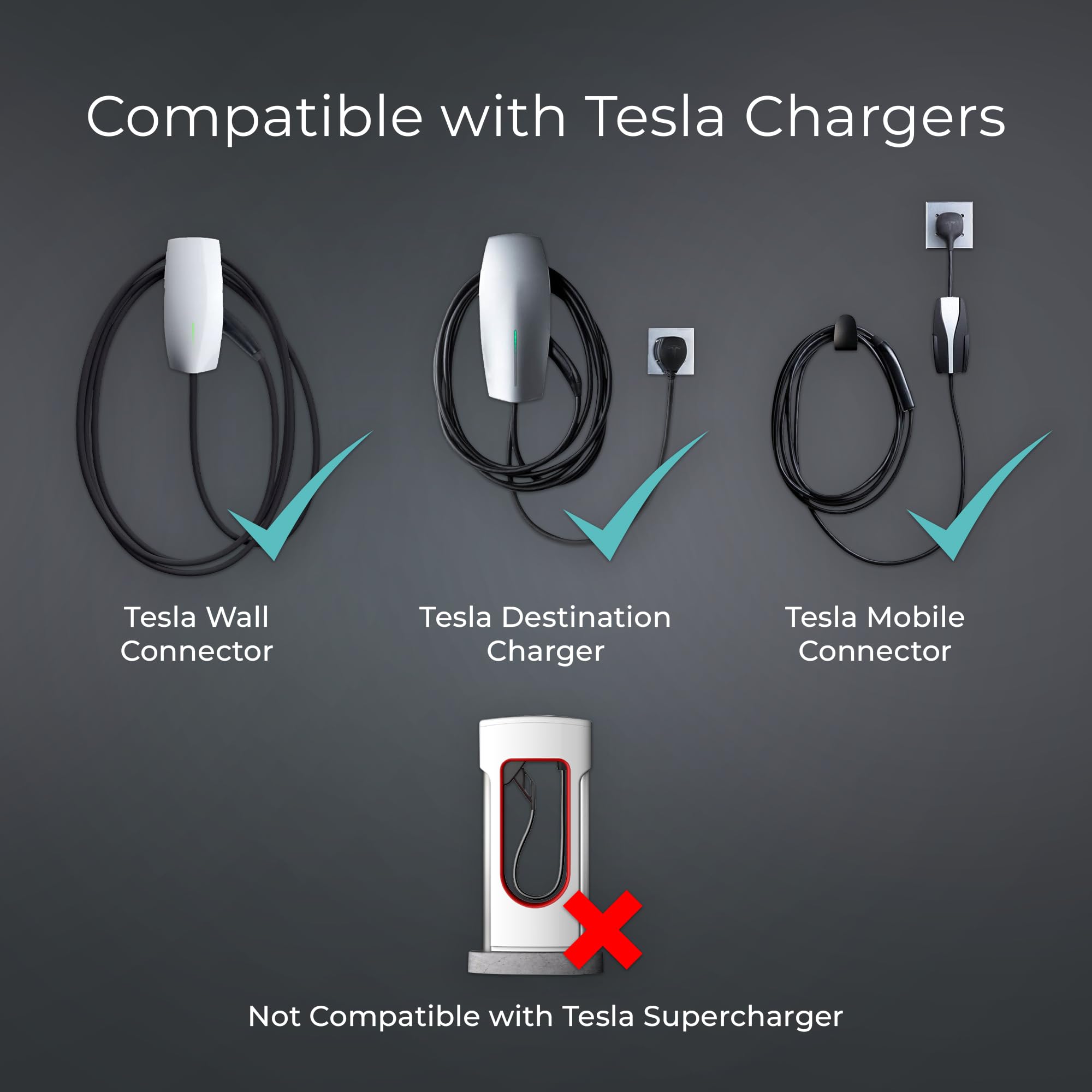 Lectron Tesla to J1772 EV Charging Adapter 48A 250V - NACS to J1772 Converter for Tesla High Power Connectors, Destination & Mobile Chargers - Compatible with All J1772 EVs (Black) | Perfect for Home, Workplace & Public Charging Stations