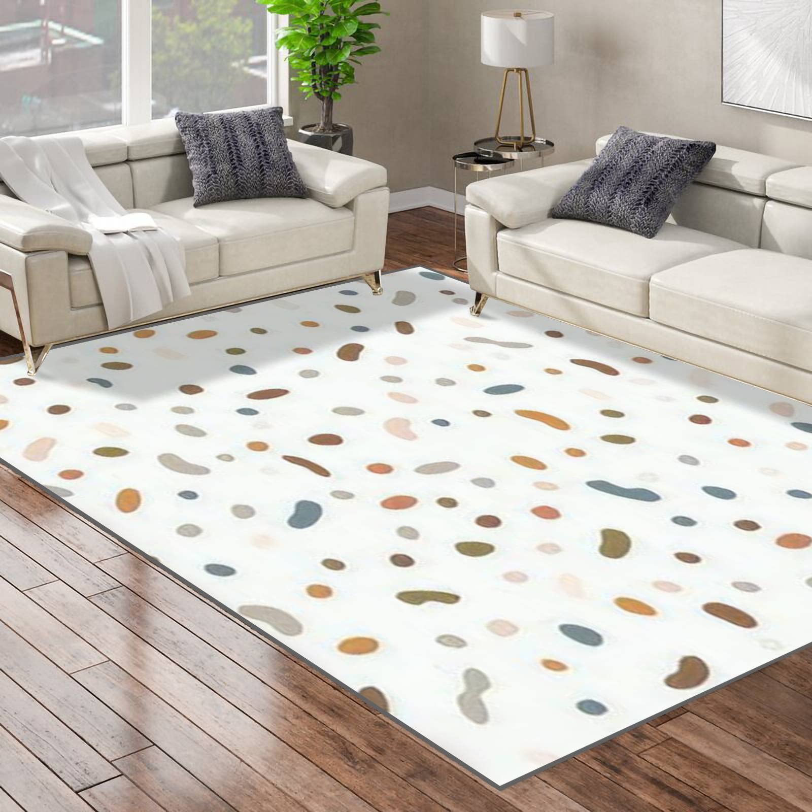 Non-Slip Area Runner Rug - Gender Neutral Baby Playmat with Dotted Design | Minimalist Earthy Tone Carpet for Yoga, Nursery & Living Room | Indoor/Outdoor Floor Mat for Home, Bedroom & Patio Use