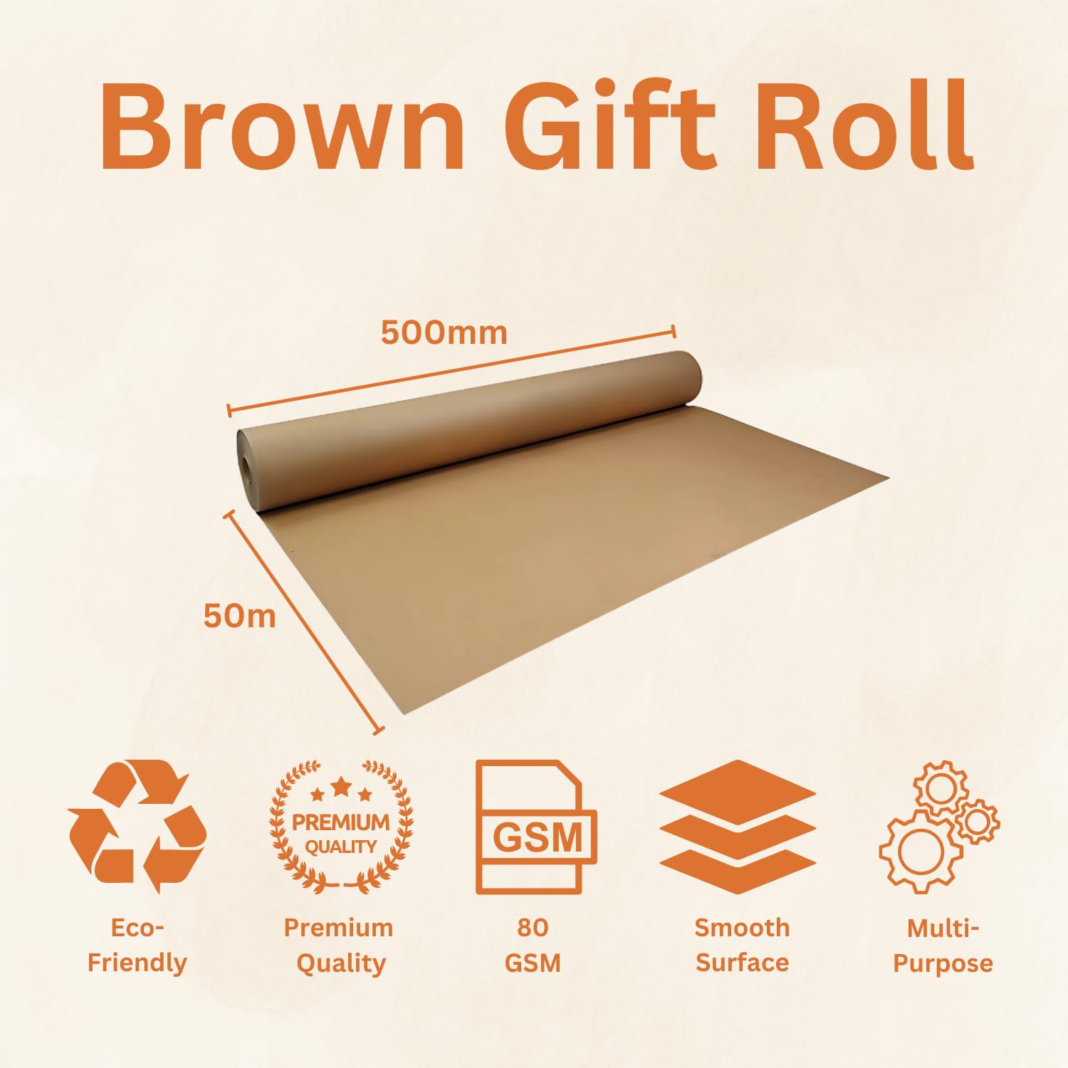 Hawksbill Eco-Friendly Kraft Paper Roll - 19.7