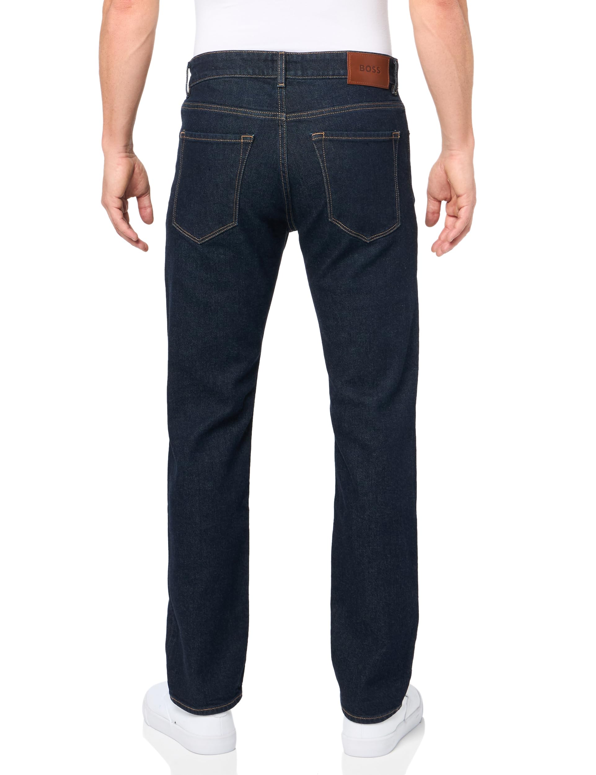 BOSS Men's Straight Leg Stretch Cotton Jeans - Comfortable & Stylish Casual Pants for Everyday Wear | Perfect for Office, Travel & Weekend Outings