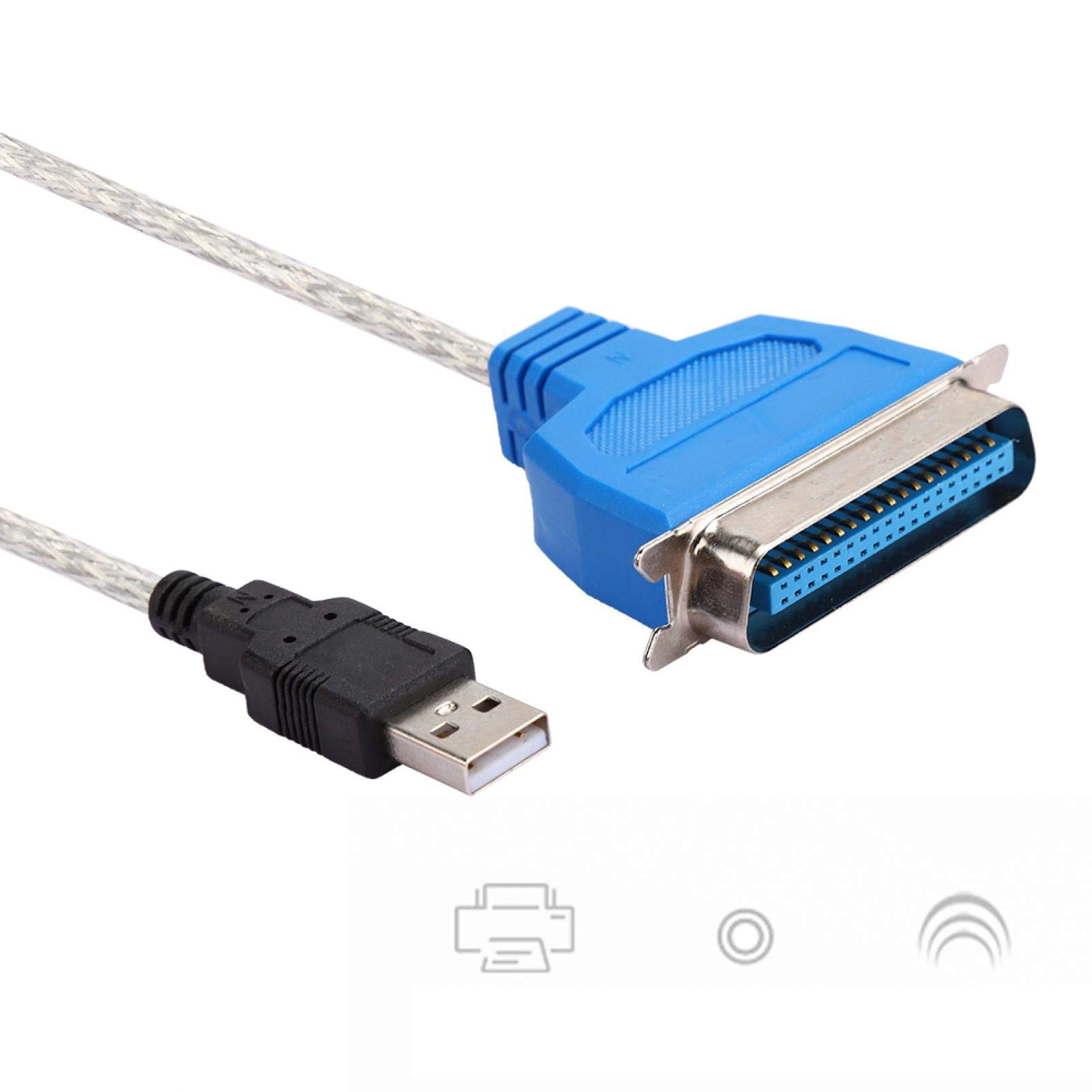 Socobeta USB to Parallel Port Cable Adapter - 1.5m/4.9ft Printer Cable with Anti-Interference Technology, Compatible with Desktops & Laptops - Perfect for Home Office, Warehouse Label Printing, and Industrial Equipment Connectivity