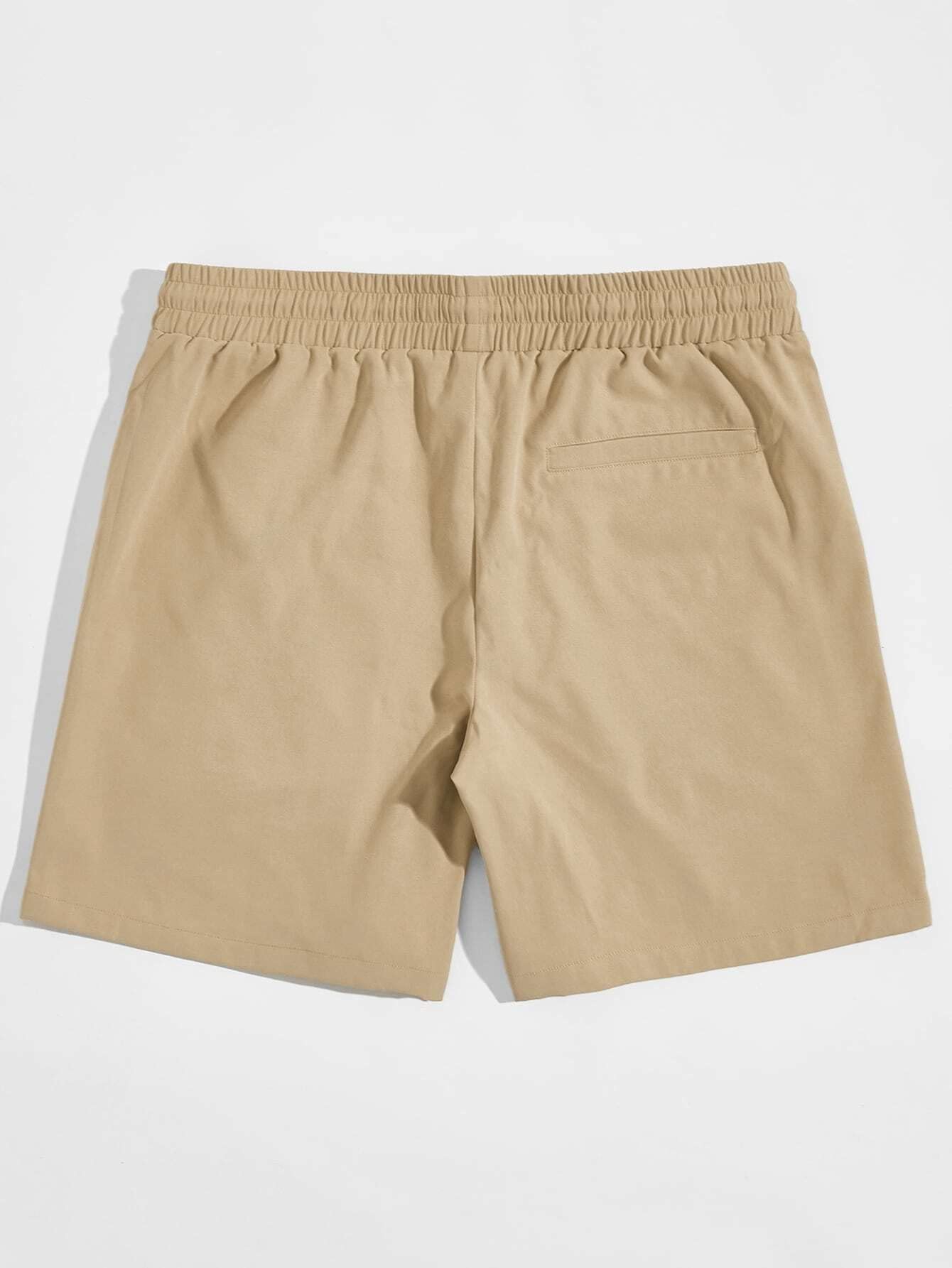 HDZWW Men's Casual Shorts with Slant Pockets & Drawstring Waist - Solid Color Summer Beach Shorts (Khaki, XXL) - Perfect for Outdoor Activities, Travel & Relaxation