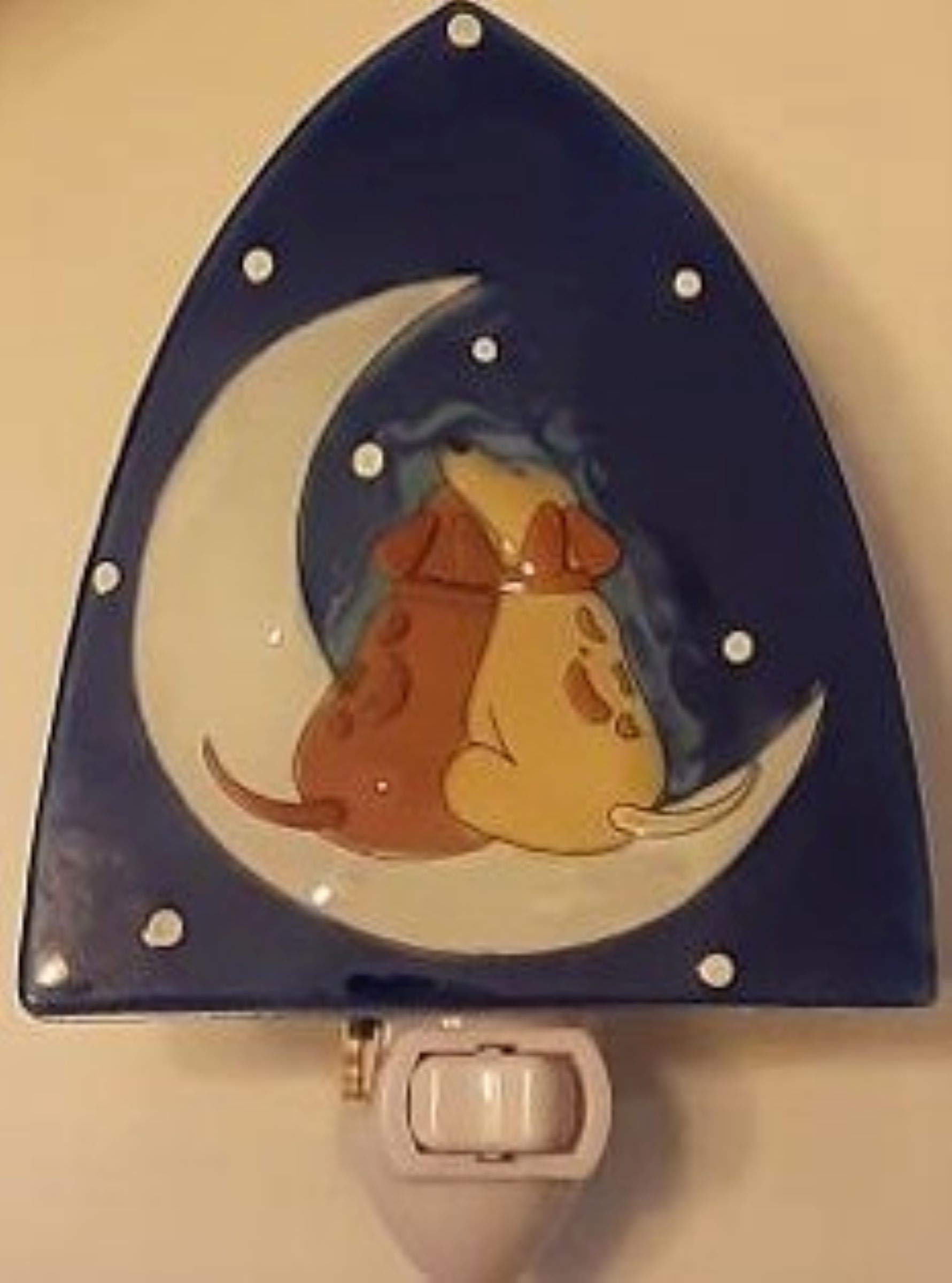 Eco-Friendly Recycled Glass Night Light - Dogs Gazing at Moon & Stars Design with Standard Base | Perfect for Bedrooms, Nurseries & Home Decor