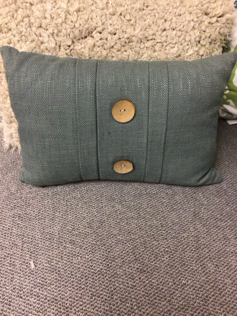 Pier 1 Green Button Front Lumbar Pillow - Supportive & Stylish Back Cushion for Sofa, Office Chair, and Car Seat Comfort