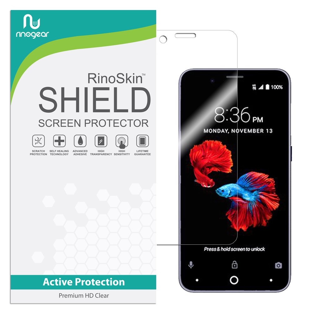 RinoGear Screen Protector for ZTE Avid 4 - Case Friendly, Flexible TPU Film with Full Coverage - Clear HD Protection for Everyday Use & Travel
