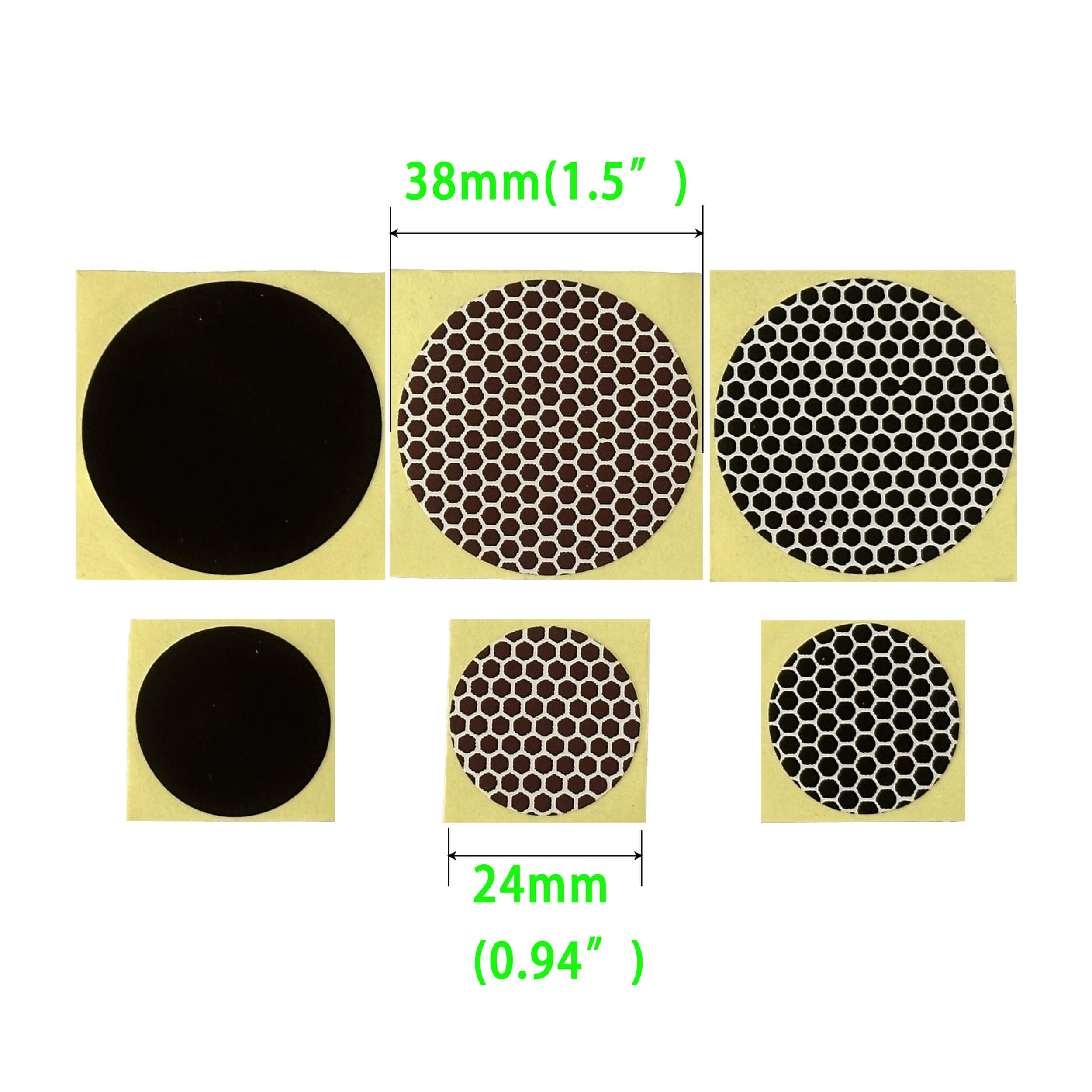 Black Honeycomb Match Striker Paper with Adhesive Backing - 24mm Round Strips for Lighters, Camping & Survival Kits (Fire Starting Accessories)