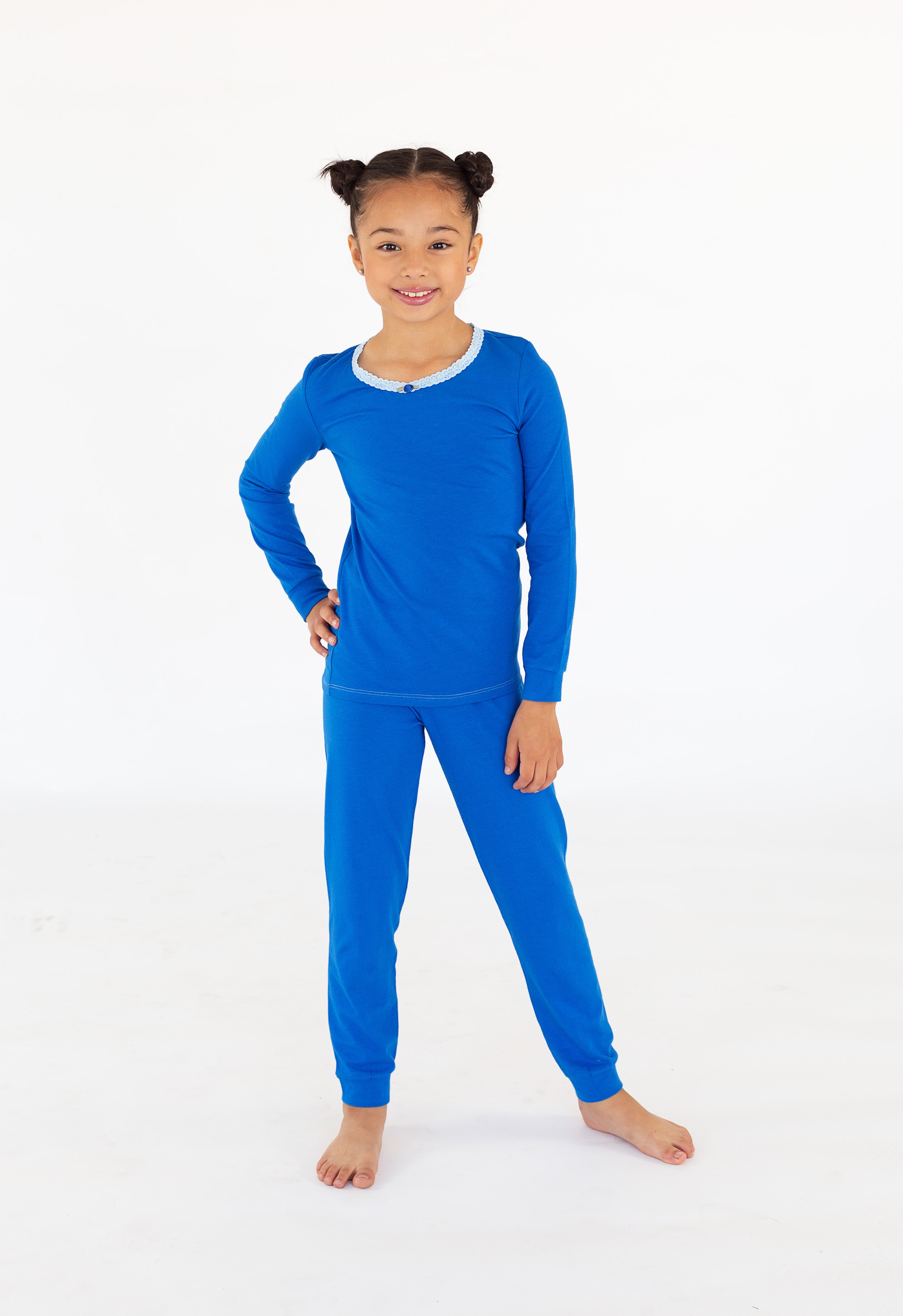 Royal Blue Girls Full Length Outfit Set - Elegant & Comfortable Dress for Parties, School Events & Special Occasions