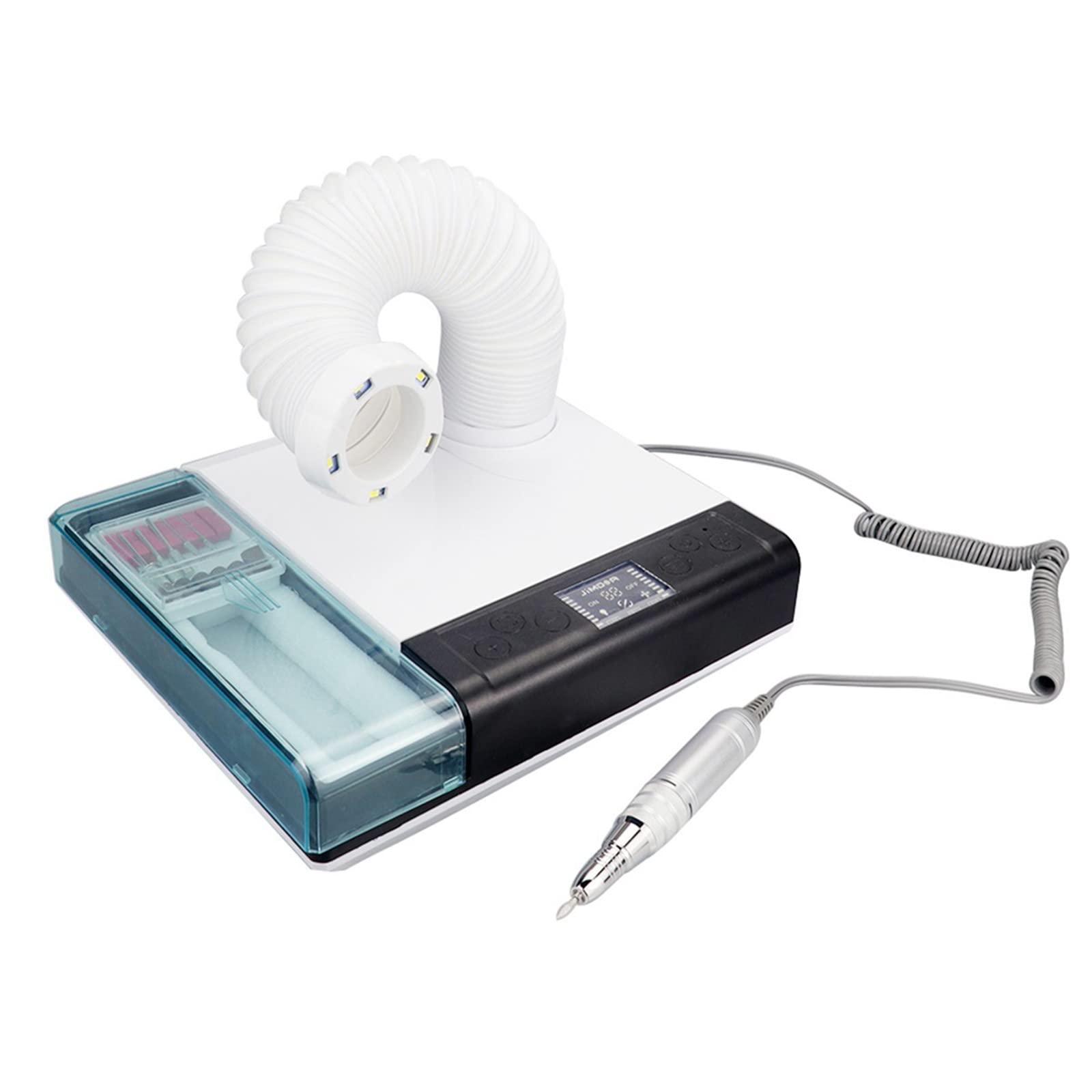 60W Electric Dental Lab Vacuum Suction Dust Collector with Grinder - Digital Display Desktop Vacuum Cleaner for Dental Tools & Jewelry Making - Perfect for Dentists, Jewelers & Craft Workshops