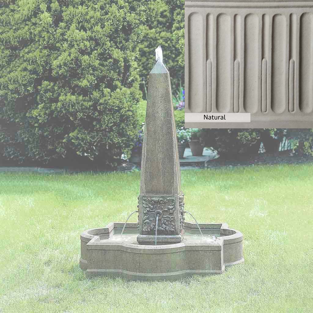 Campania International Palazzo Obelisk Fountain - Outdoor Garden Water Fountain for Patio, Yard, and Landscape Decor - Classic Italian Design with LED Lights