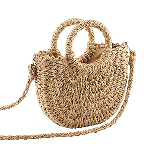 2024 Women's Woven Crossbody Bag - Large Straw Beach Tote & Cotton Hobo Shoulder Bag for Vacation, Travel, Shopping | Stylish Handwoven Satchel Purse for Ladies Outdoor Activities, Summer Outings & Daily Use