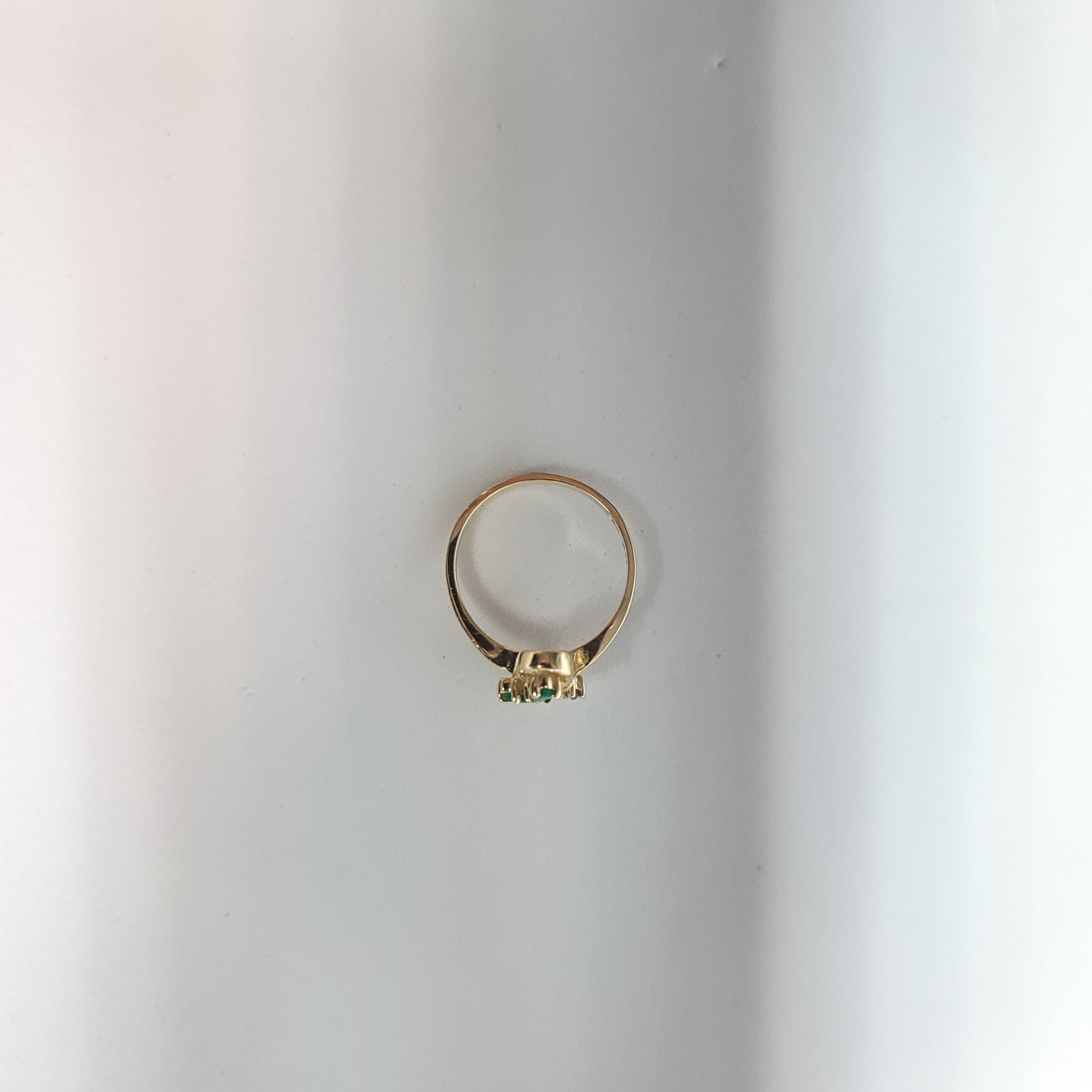 14K Yellow Gold Marquise Emerald & Diamond Ring .29cttw - Elegant Vintage Jewelry for Weddings, Anniversaries & Special Occasions