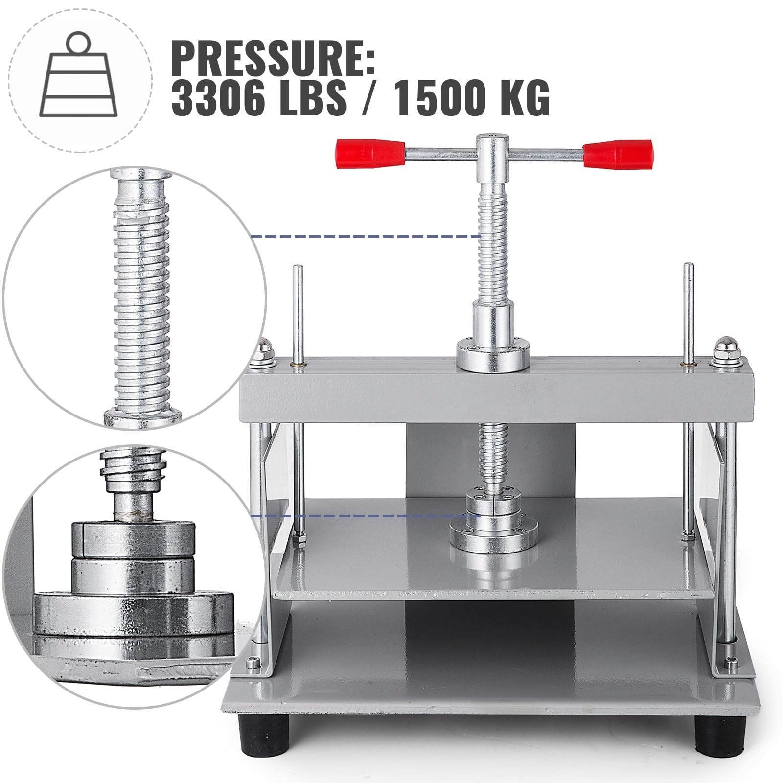 VEVOR Manual Paper Press Machine 12x8.6 Inch - A4 Paper Flattening Press with 10cm Thickness Steel Frame - Hand Operated Bookbinding & Papermaking Press for DIY Crafts, Scrapbooking & Book Restoration