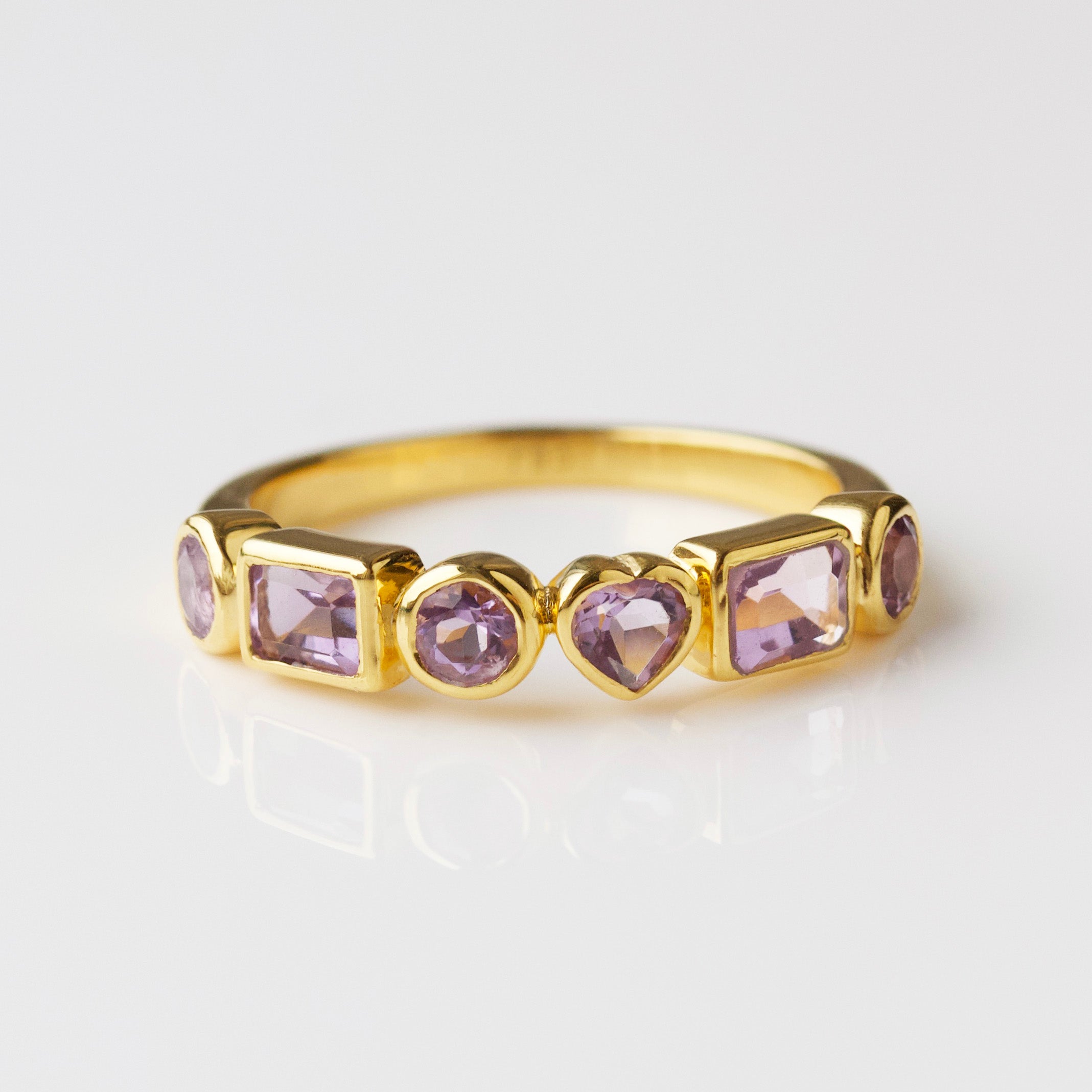 Lucky In Love Amethyst Ring for Women - Genuine Purple Gemstone Jewelry Gift for Her - Perfect for Valentine's Day, Anniversary & Birthday Celebrations