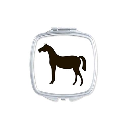 DIYthinker Black Horse Animal Design Portable Compact Mirror - Double Sided Glass Makeup Mirror for Travel, Purse & Home Vanity | Perfect Gift for Women