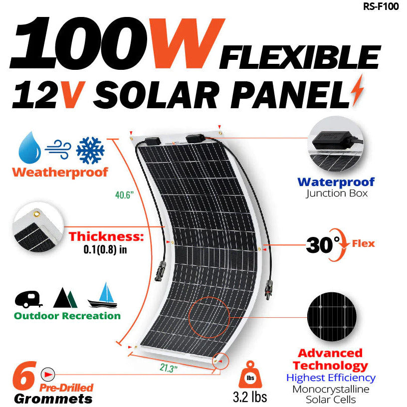 EcoFlow DELTA 2 Portable Power Station with Extra Battery - 2048Wh Capacity, 1800W Solar Generator & 100W Flexible Monocrystalline Solar Panel Kit - Perfect for Camping, RV Trips, and Emergency Power Backup
