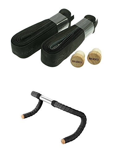 Brooks Saddles Perforated Leather Tape with Cork Plugs - Black | Comfortable Bike Seat Cover for Road & Mountain Bikes | Perfect for Cycling Enthusiasts & Long-Distance Rides