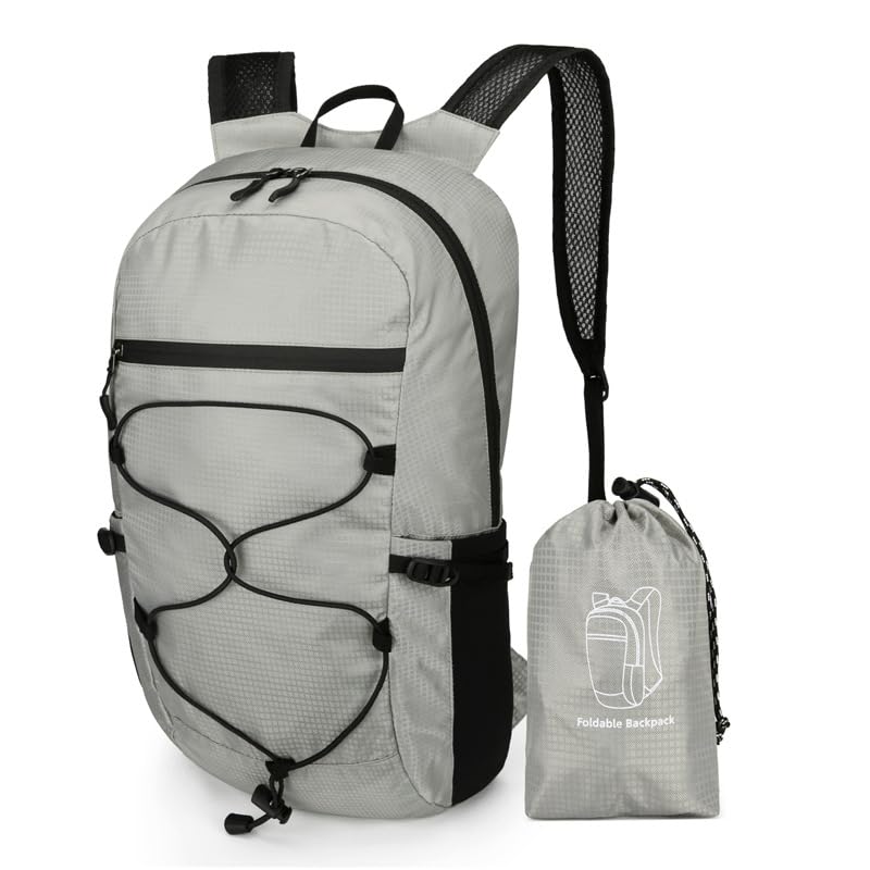 Light Gray Foldable Hiking Backpack