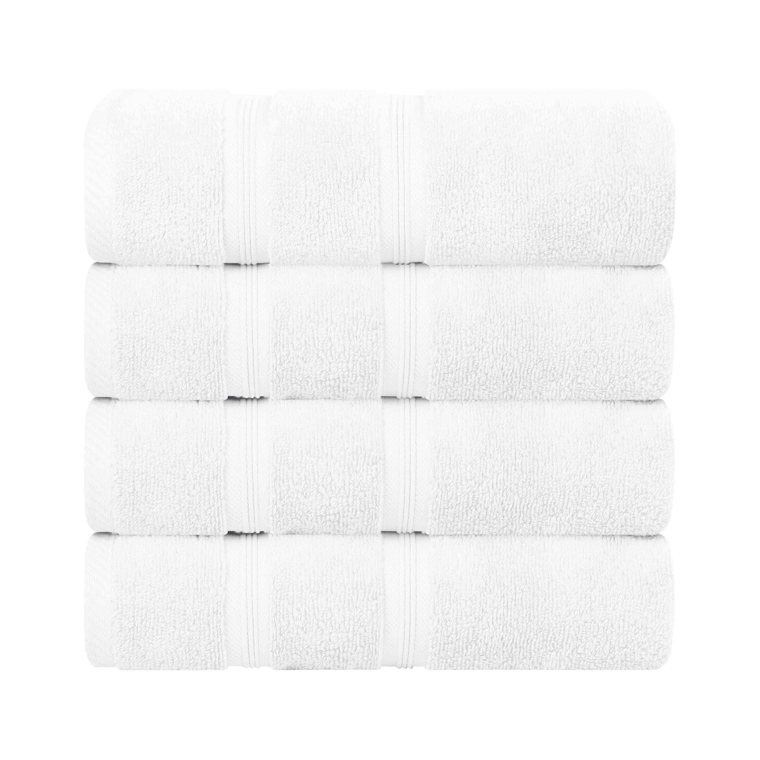 Premium Soft Medium Weight Cotton Bath Towels Set of 4 - Ultra Absorbent, Quick Dry & Zero Twist - Perfect for Spa, Bathroom & Beach Use