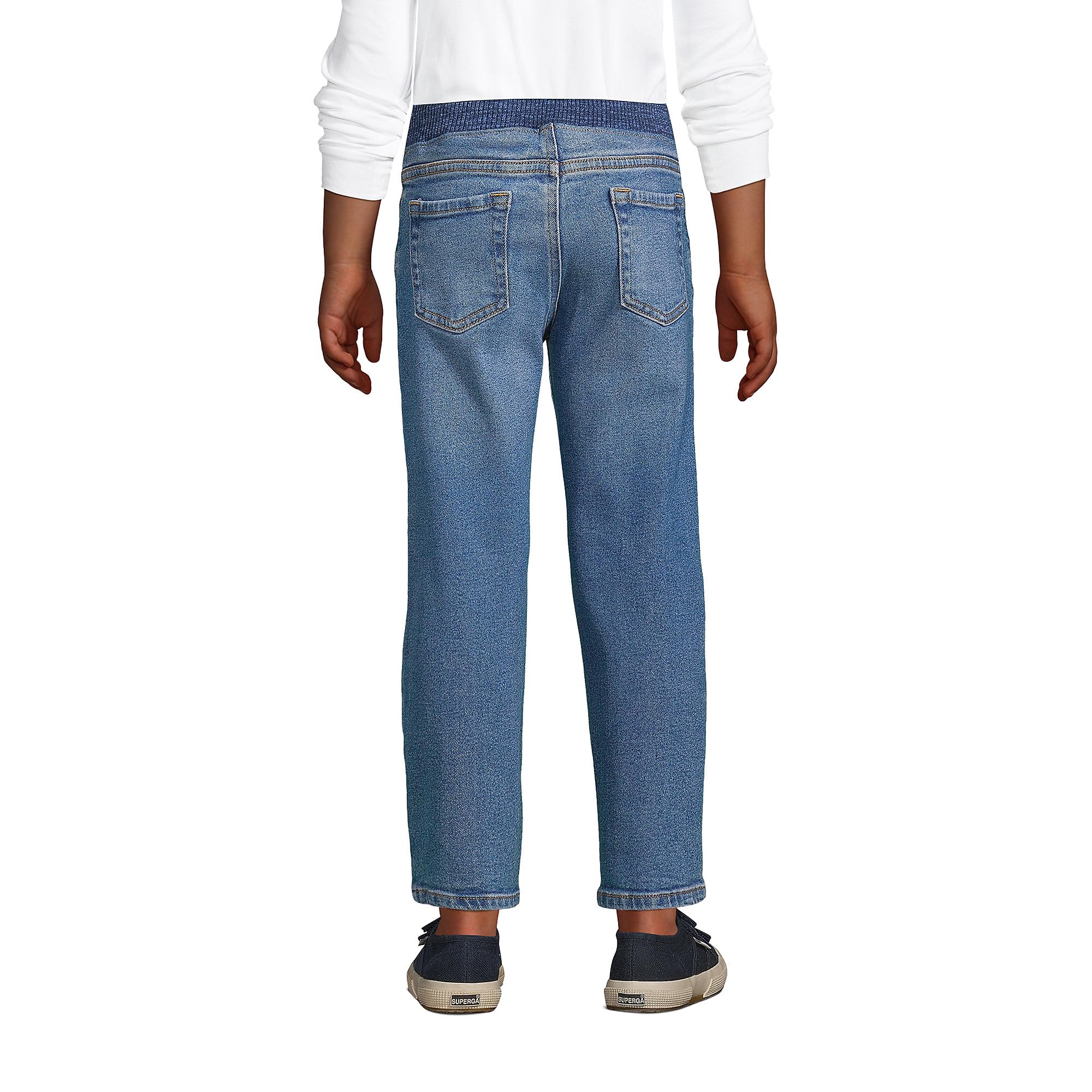 Boys Stretch Pull-On Jeans by Lands' End - Play & School Comfort