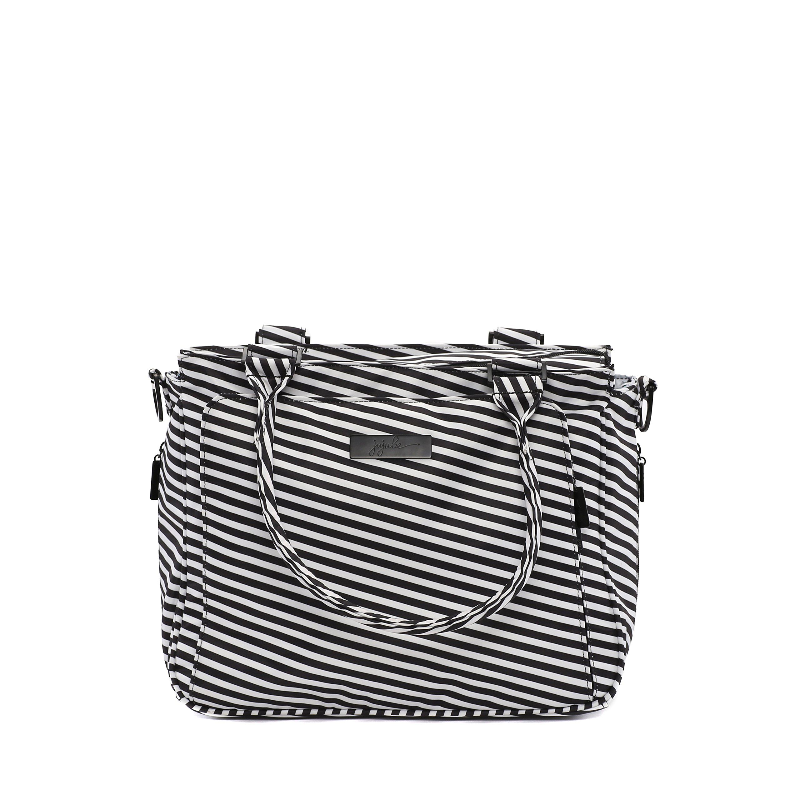 JuJuBe Be Classy Structured Multi-Functional Diaper Bag & Purse - Onyx Collection in Black Magic | Stylish Baby Bag for Moms, Travel & Everyday Use