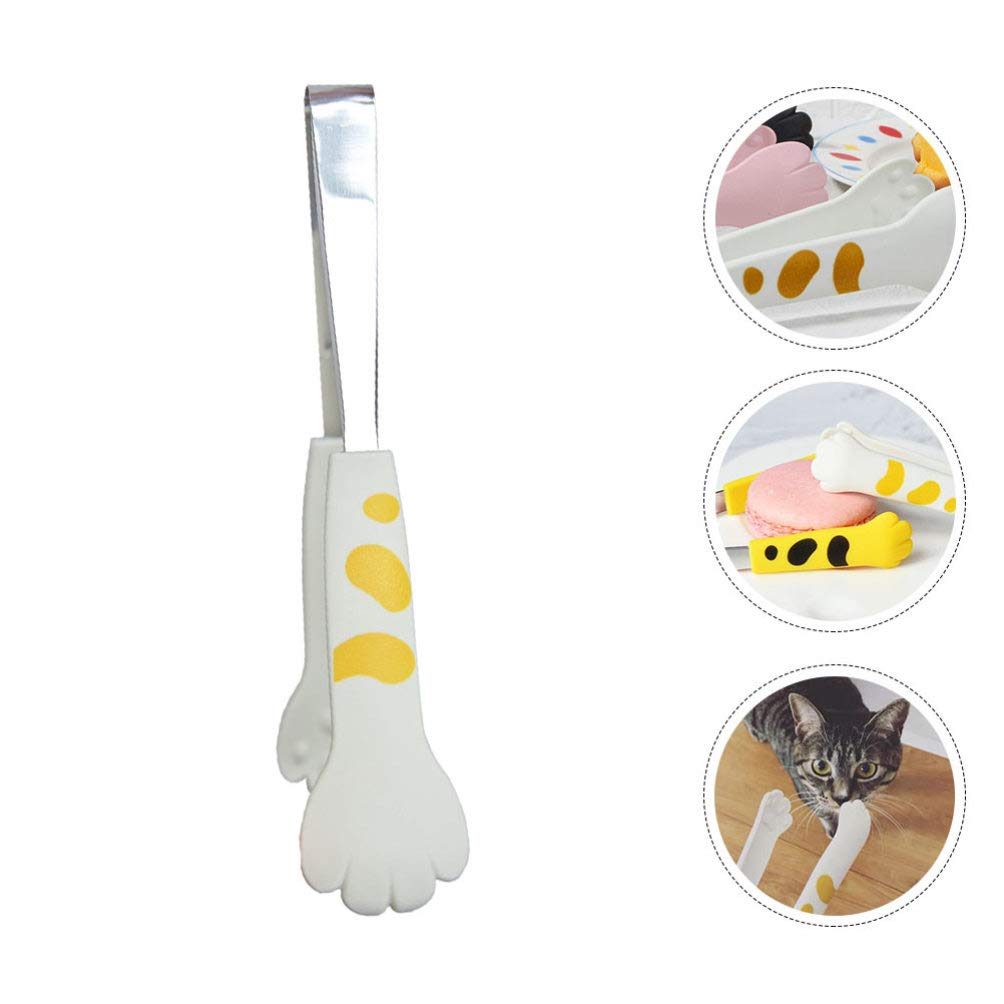 Silicone Food Tongs for Cooking, BBQ & Buffet - Stainless Steel Kitchen Clip