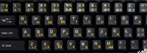 Transparent Yellow Dutch Keyboard Stickers for Laptop, PC, Desktop & Notebook - Durable, Easy to Apply for Typing & Coding in Dutch Language