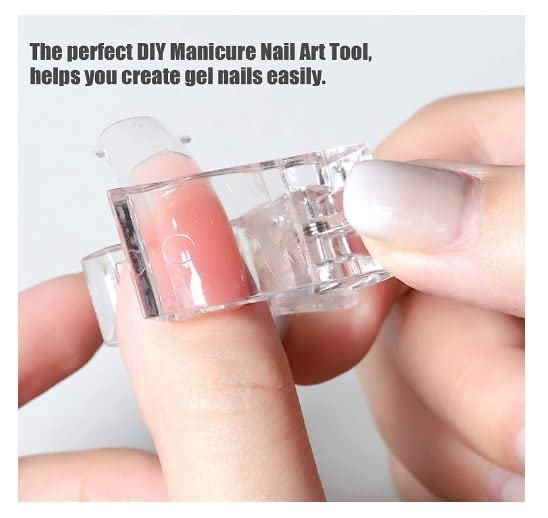 10 Pcs Nail Tips Clips for Polygel Nail Forms - Quick Building UV LED Builder Clamps for Finger Nail Extension & Manicure - Perfect for Salon, DIY Nail Art & Home Use
