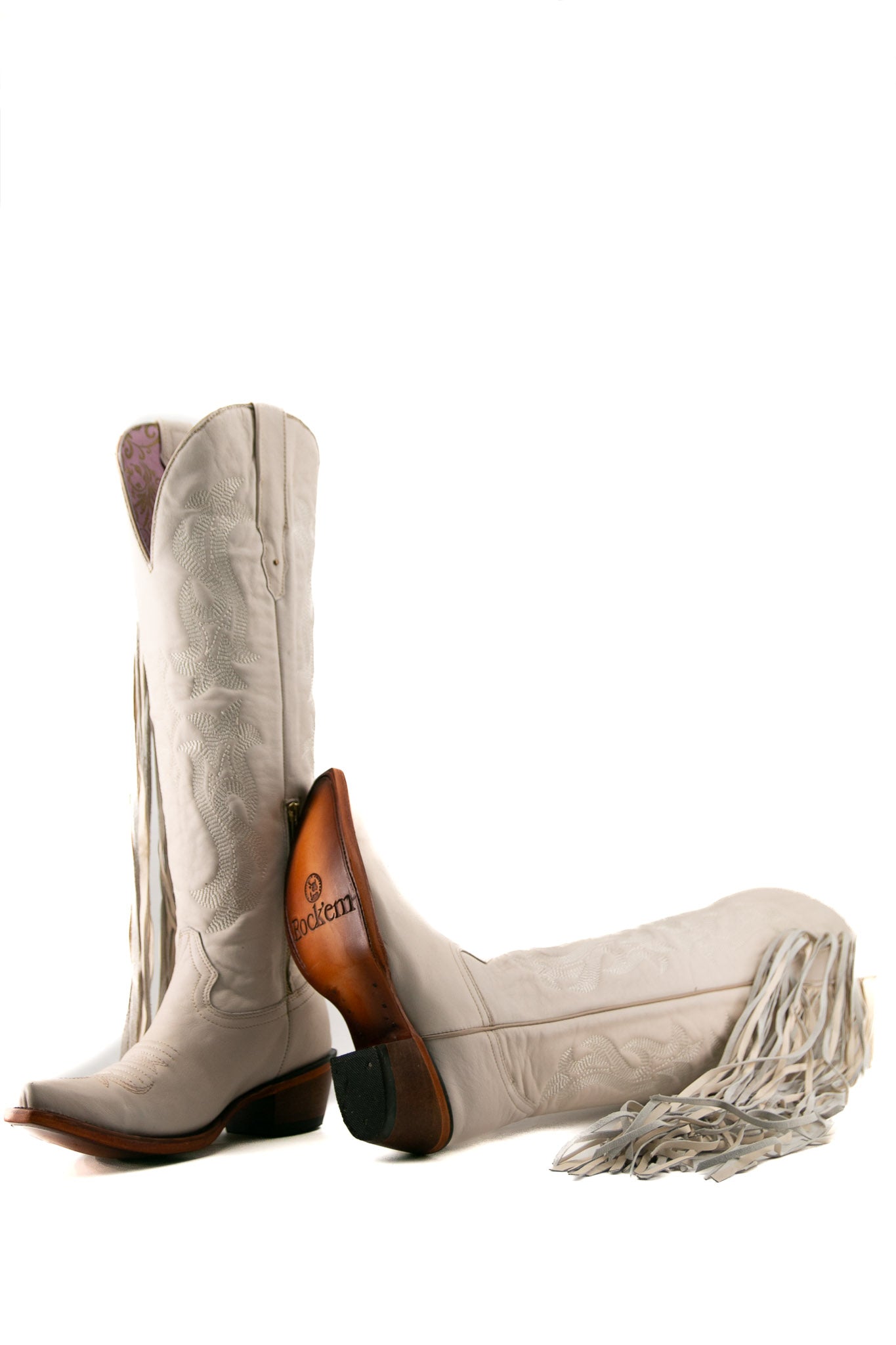 Maite Tall Fringe Snip Toe Cowgirl Boots for Women - Western Style Leather Riding Boots with Decorative Fringe | Perfect for Country Music Festivals, Rodeos & Western Fashion Outfits