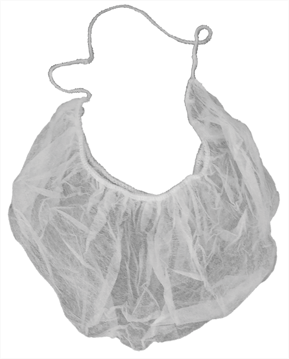 Disposable PP Beard Cover Single Loop - 10gsm White (2x100 Pack) - Food Service, Salon & Medical Use