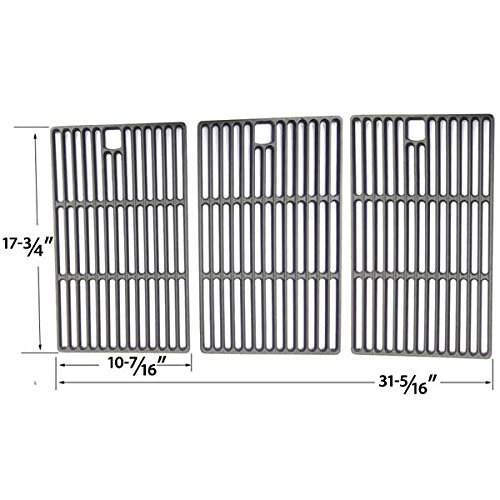 Master Forge 3218LT & 3218LTN Gas Grill Replacement Parts Kit - 5 Heat Shields & Cast Iron Cooking Grates - Perfect for Outdoor BBQ, Backyard Grilling & Patio Parties