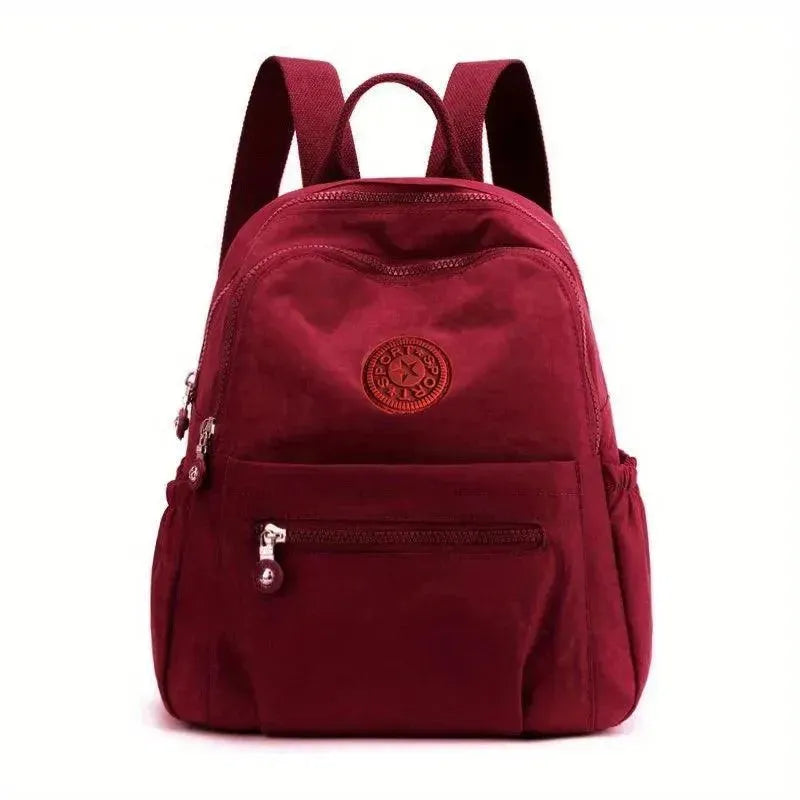 Solid Color Nylon Lightweight Backpack for Women & Men - Water-Resistant Travel Daypack for School, Work, Hiking & Commuting