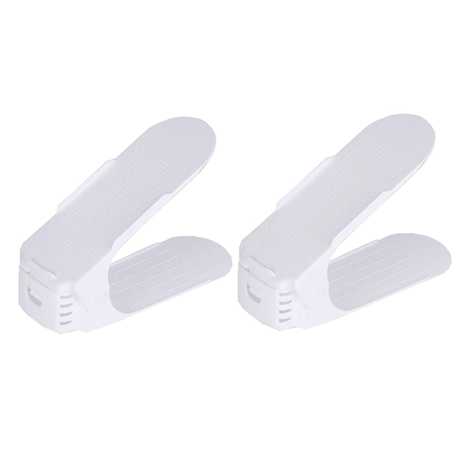 Adjustable Shoe Rack Organizer with Durable PP Material - Space Saving Shoe Shelf for Closet Organization (White) - Perfect for Entryway, Bedroom & Shoe Storage Solutions
