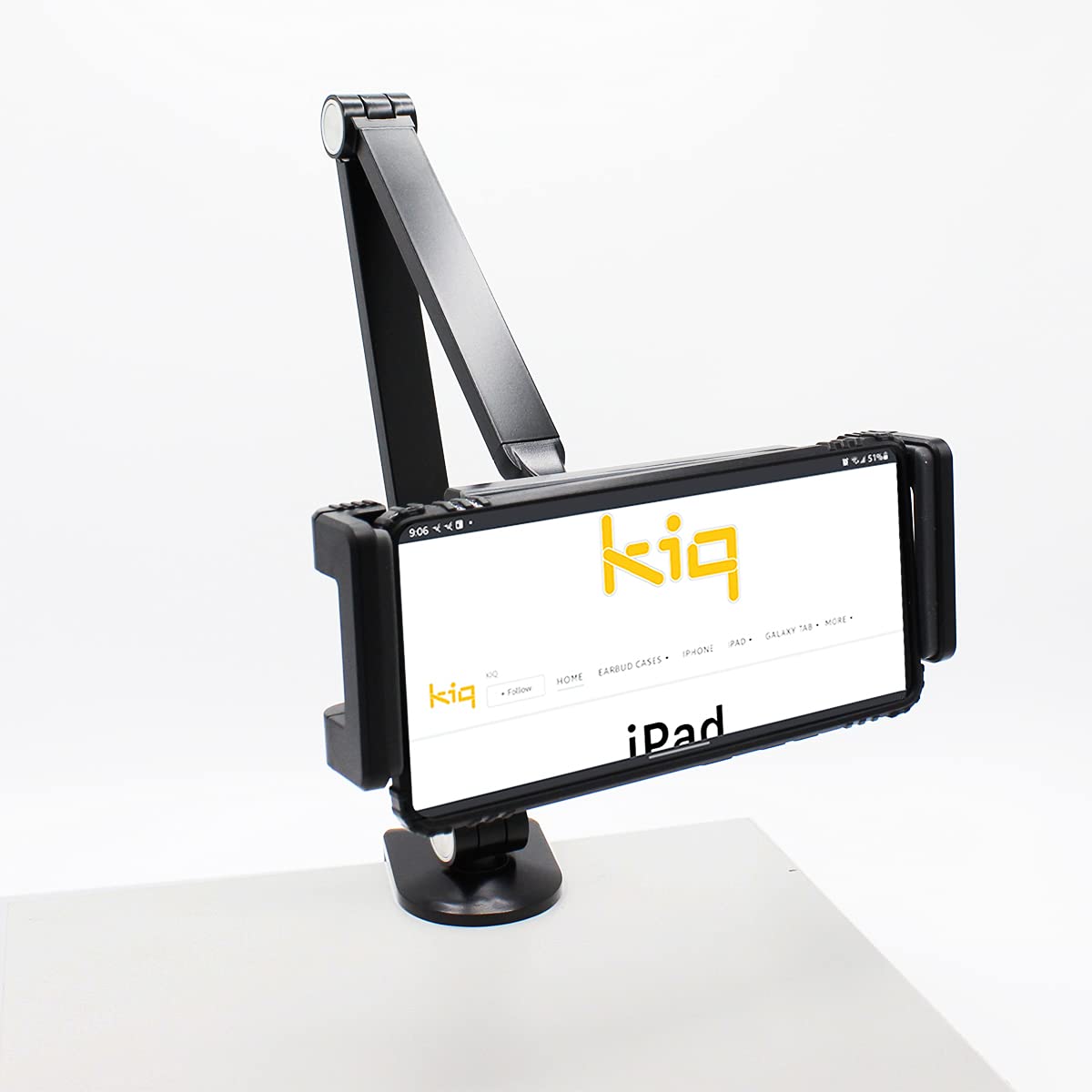 Adjustable 360° Rotating Phone & Tablet Holder for Bed & Desk - Flexible Phone Mount with iPad Stand for Laying Down, Watching Videos & Working - Black (Perfect for Home, Office & Travel Use)